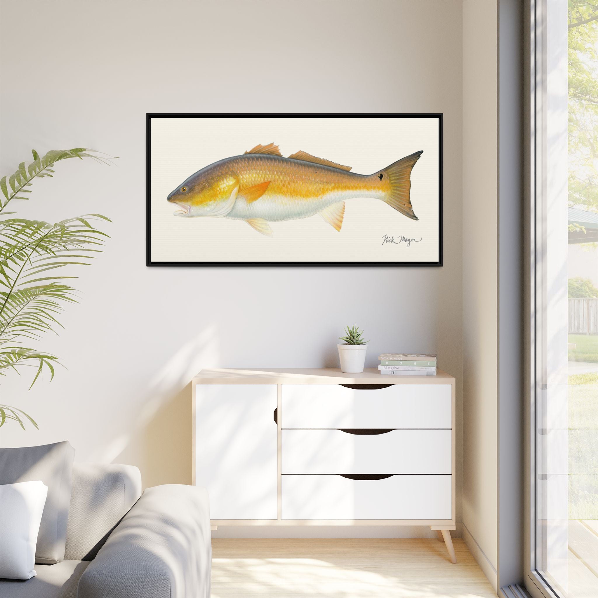 Bull Redfish Framed Canvas Print Printify