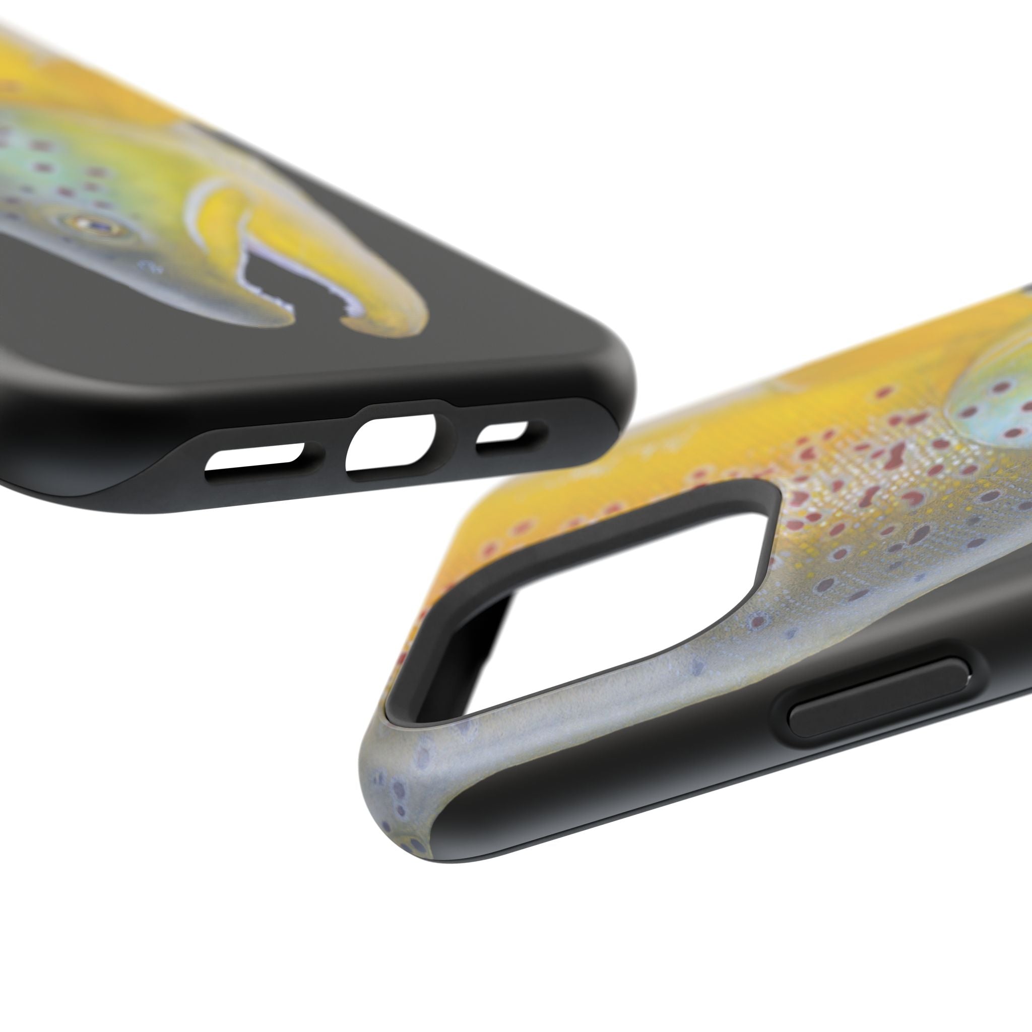 Brown Trout 3 Face Black MagSafe iPhone Case