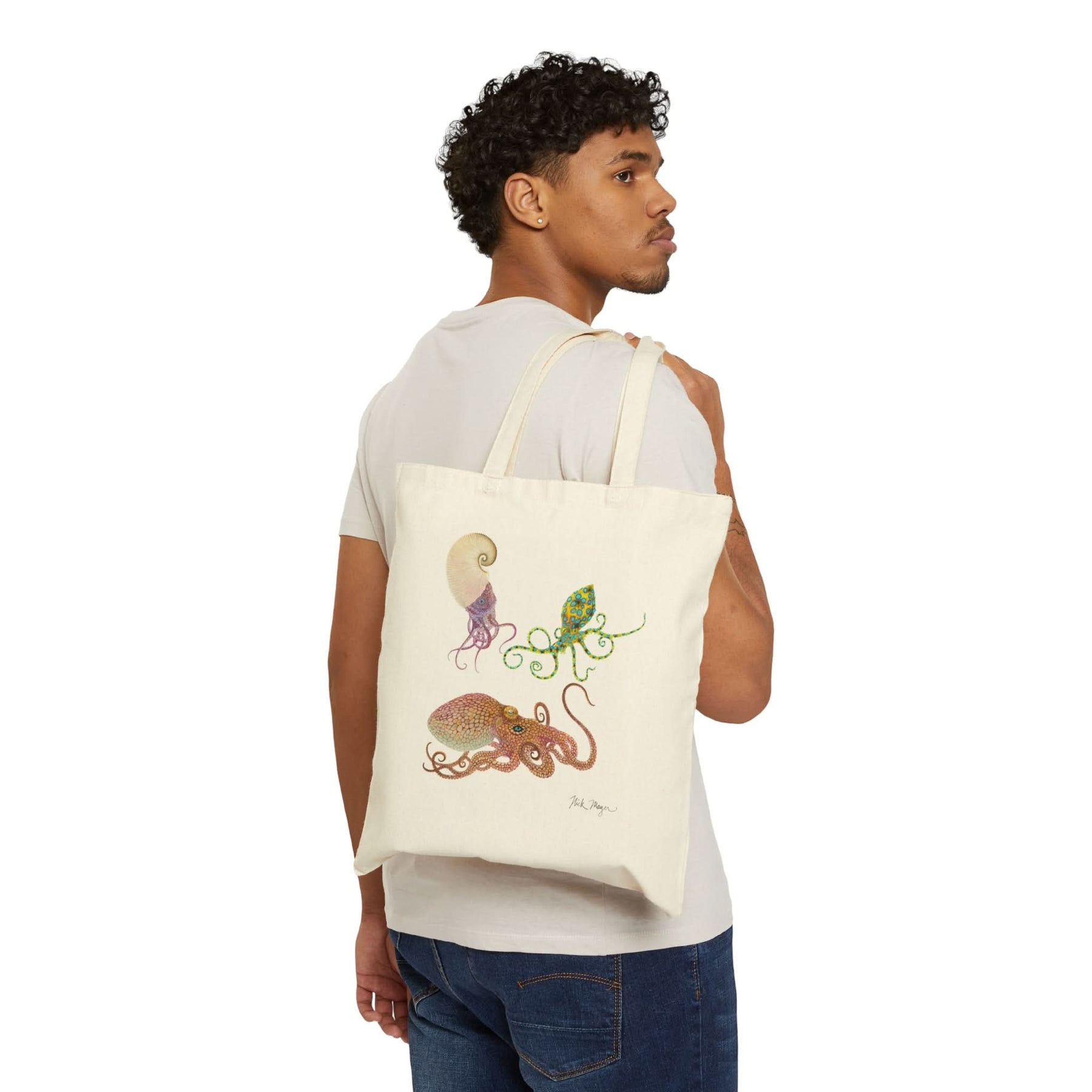 Octopi Cotton Canvas Tote Bag