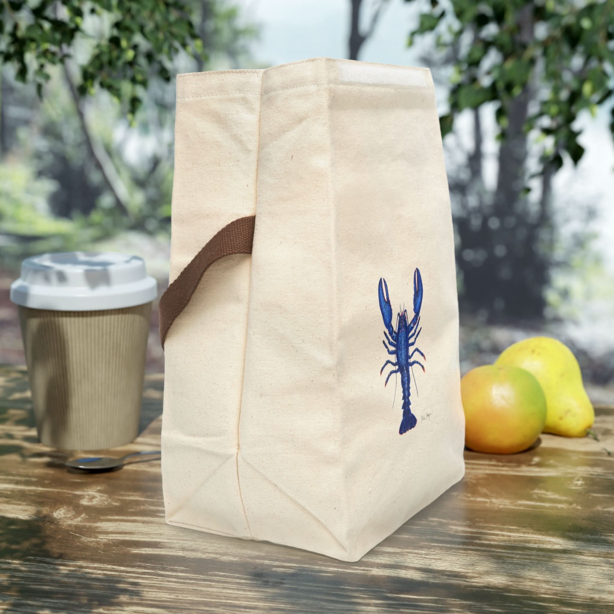 Blue Lobster Canvas Lunch Bag