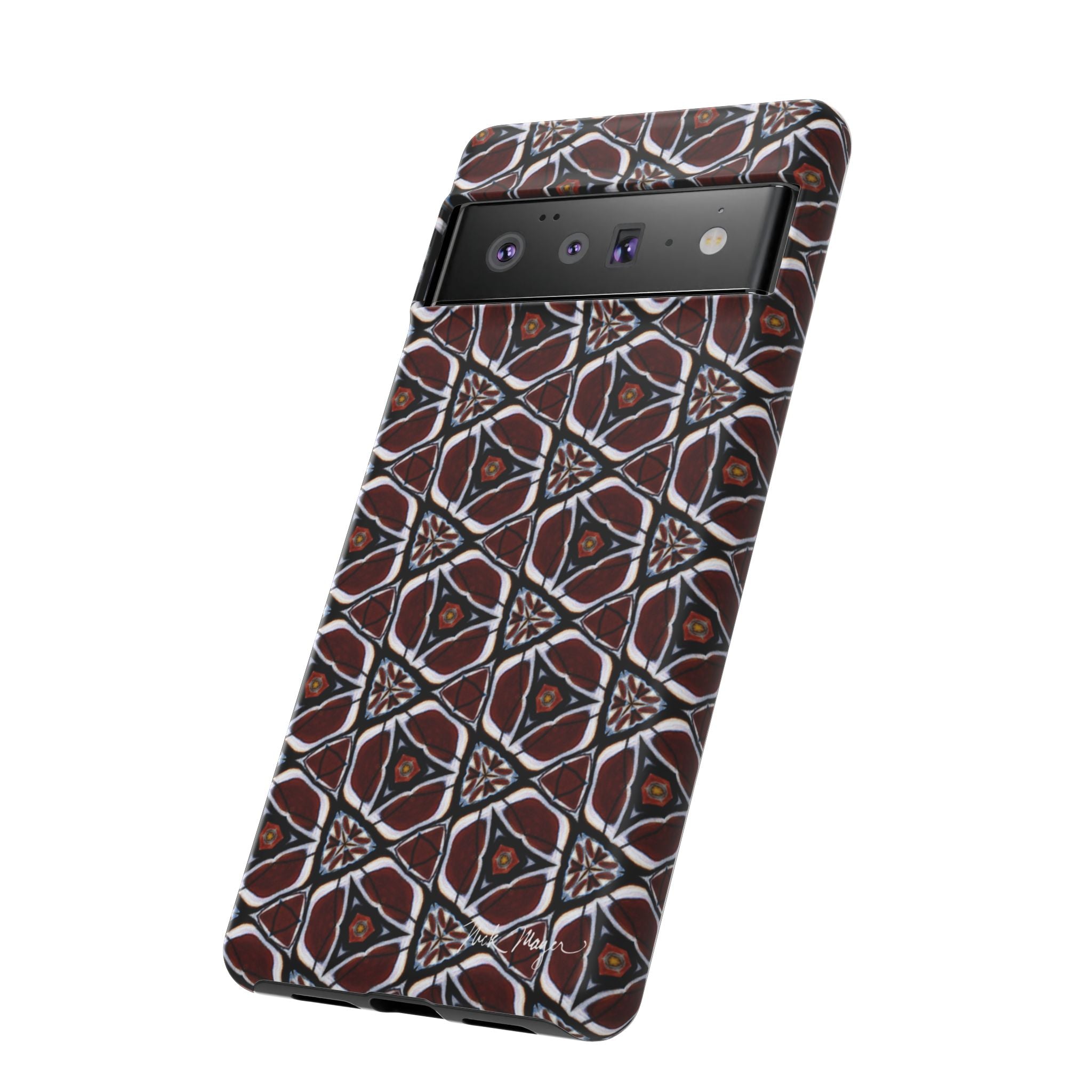Maroon Butterfly Pattern Phone Case (Samsung)