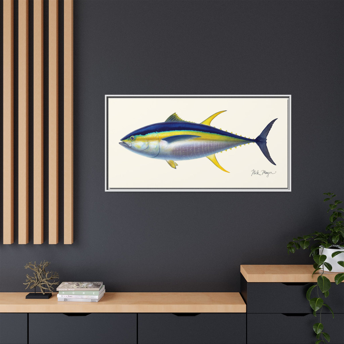 Yellowfin Tuna Framed Canvas Print Printify