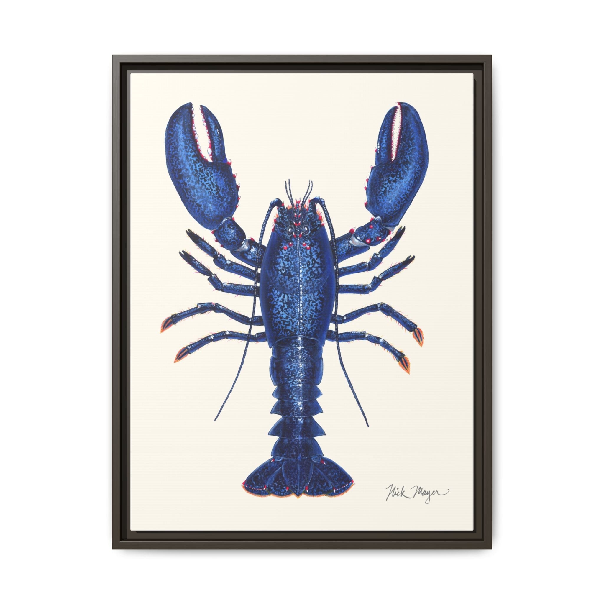 Blue Lobster II Framed Canvas Print