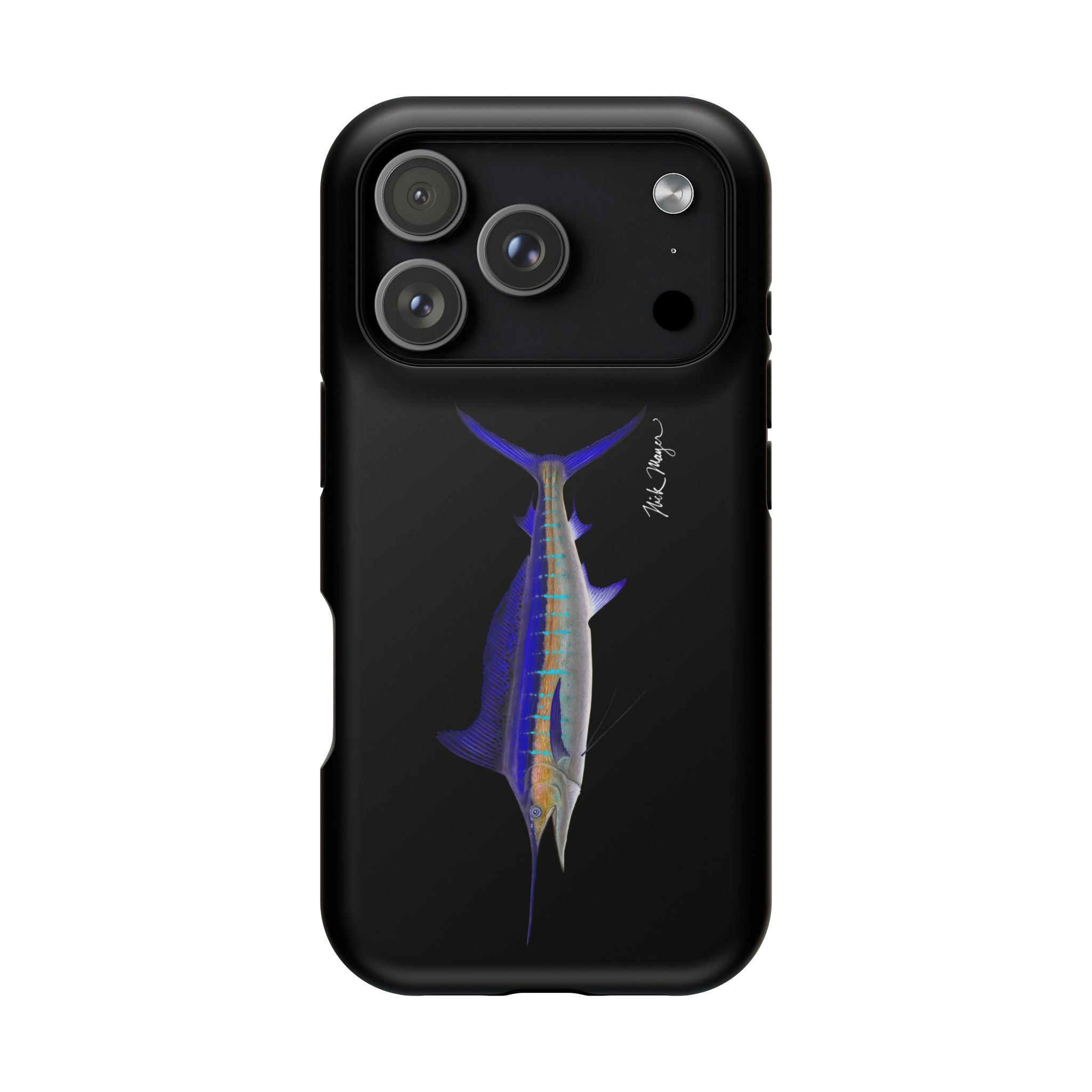 Striped Marlin MagSafe Black iPhone Case
