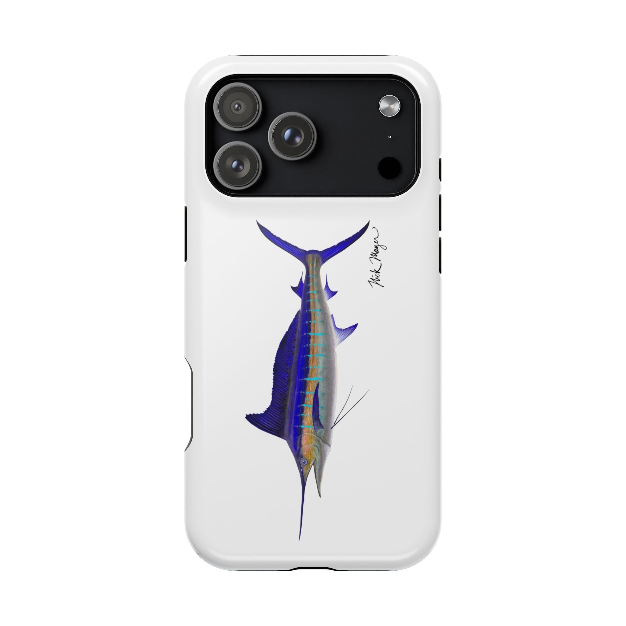 Striped Marlin MagSafe White iPhone Case