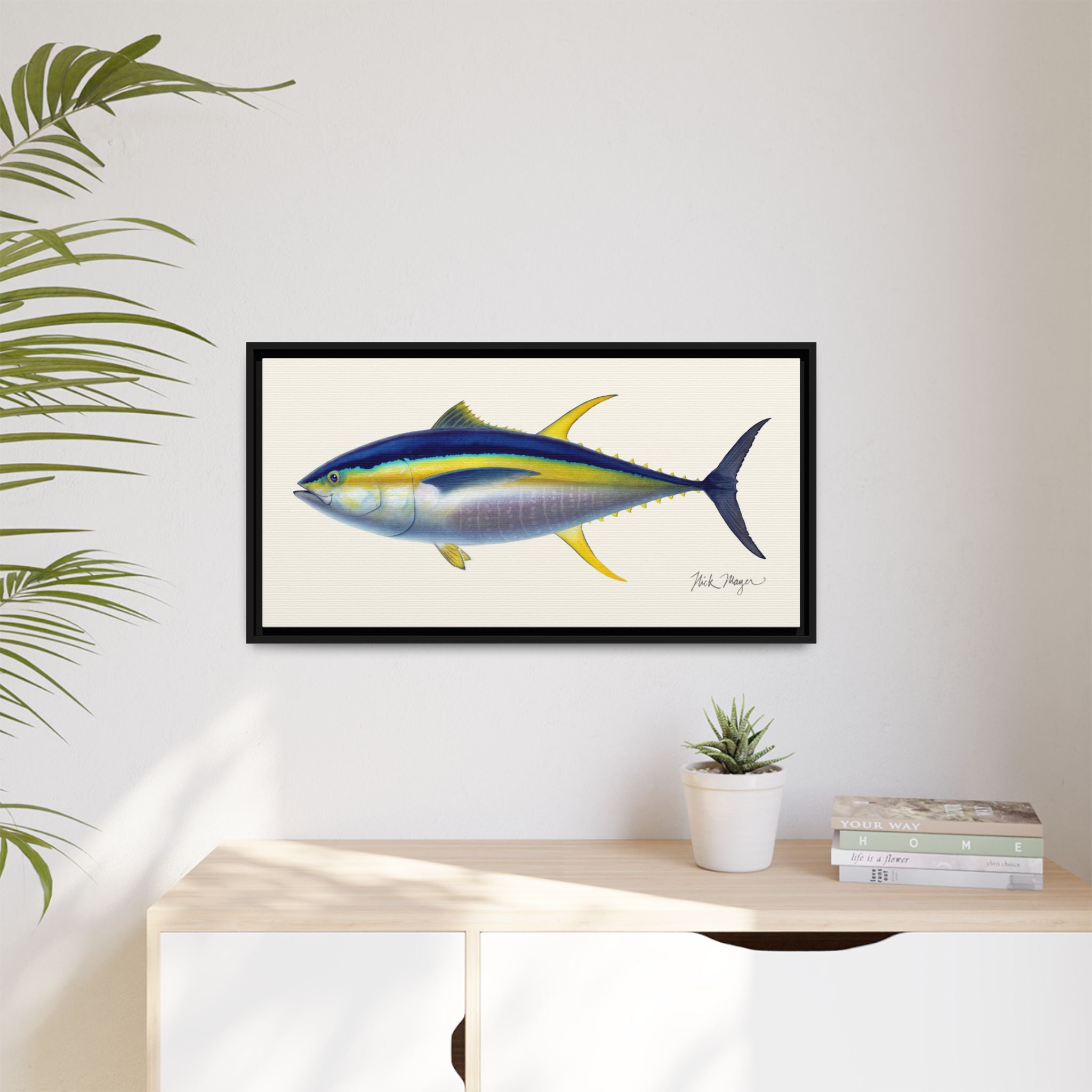 Yellowfin Tuna Framed Canvas Print