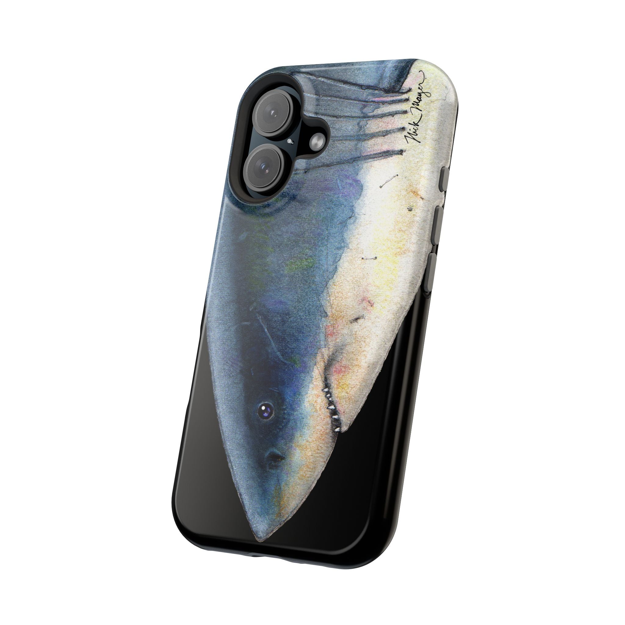 Great White Shark Face MagSafe Black iPhone Case