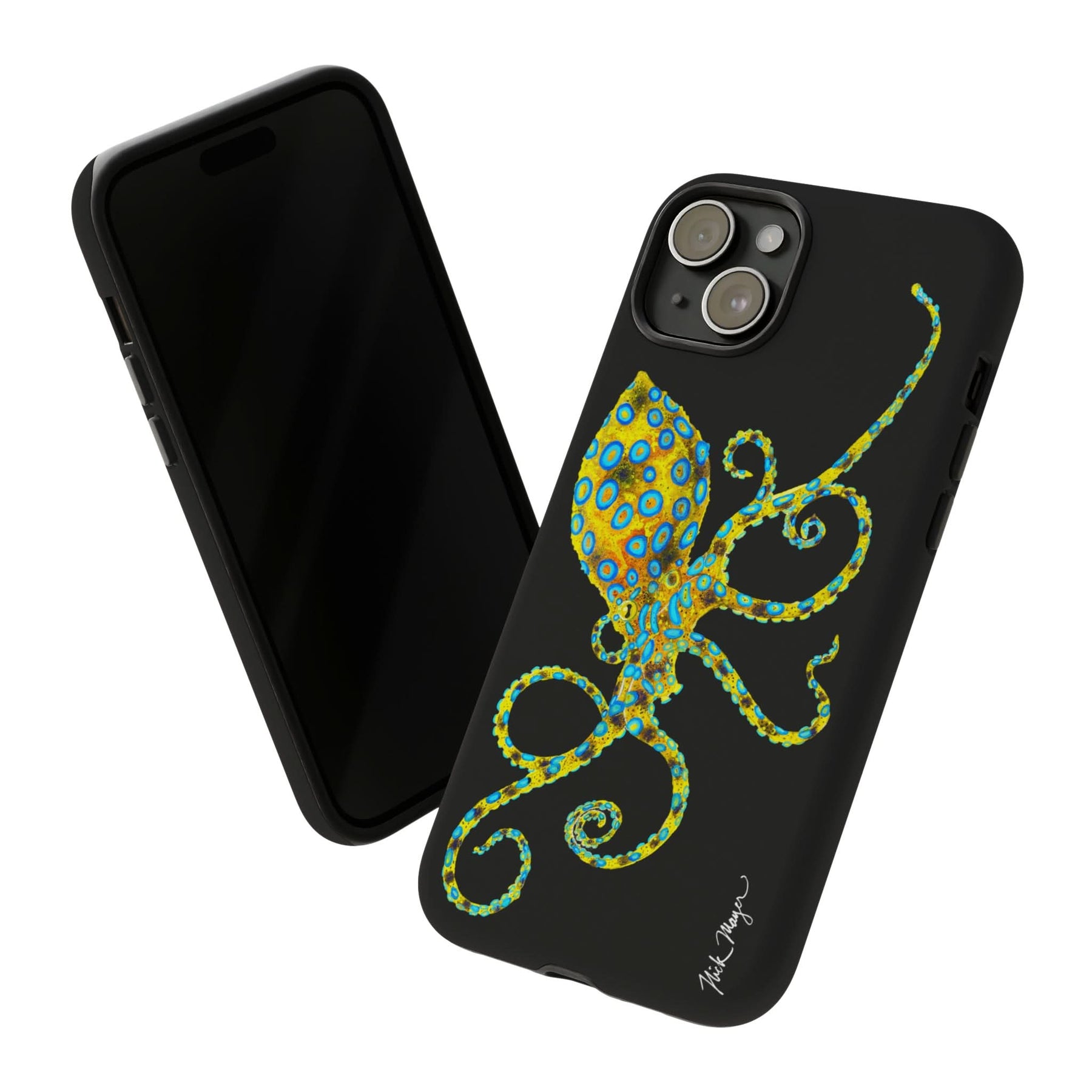 Blue Ringed Octopus Black iPhone 15 Case