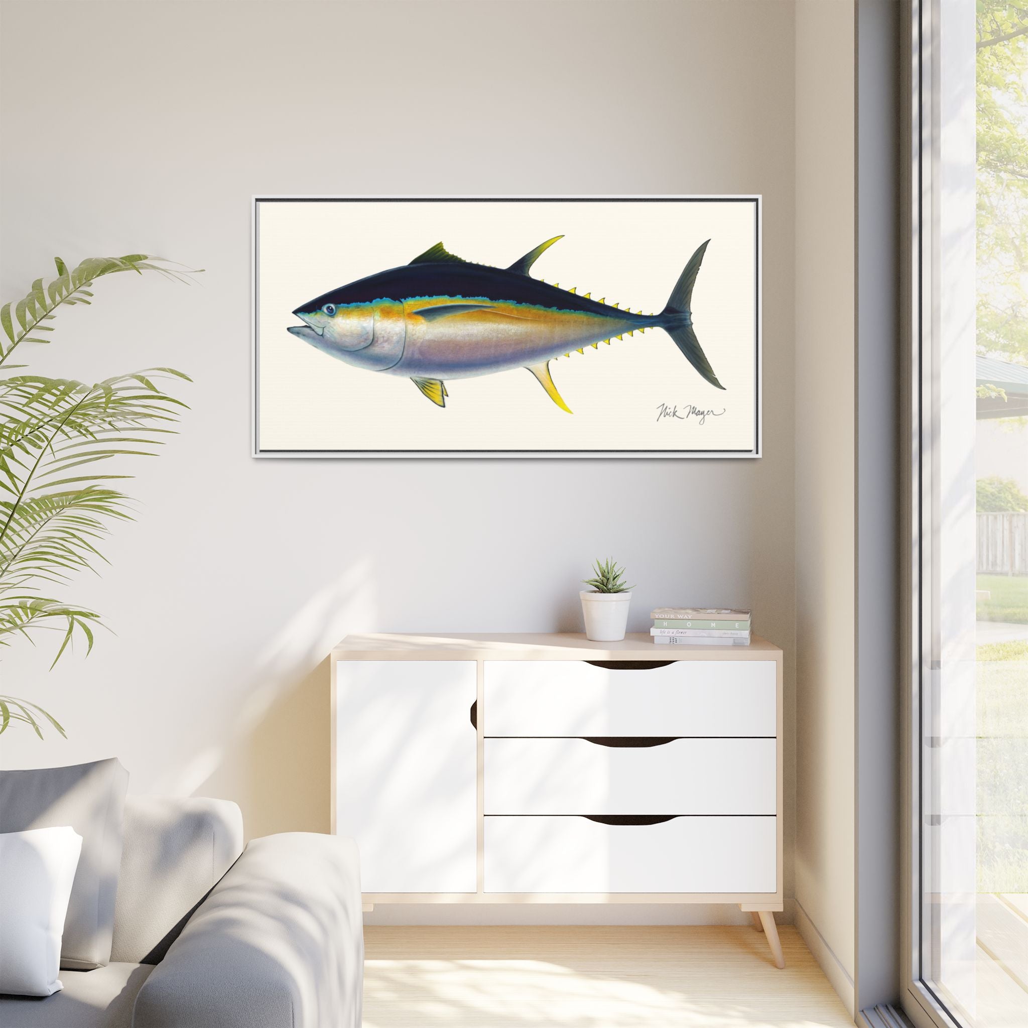 Bigeye Tuna Framed Canvas Print Printify