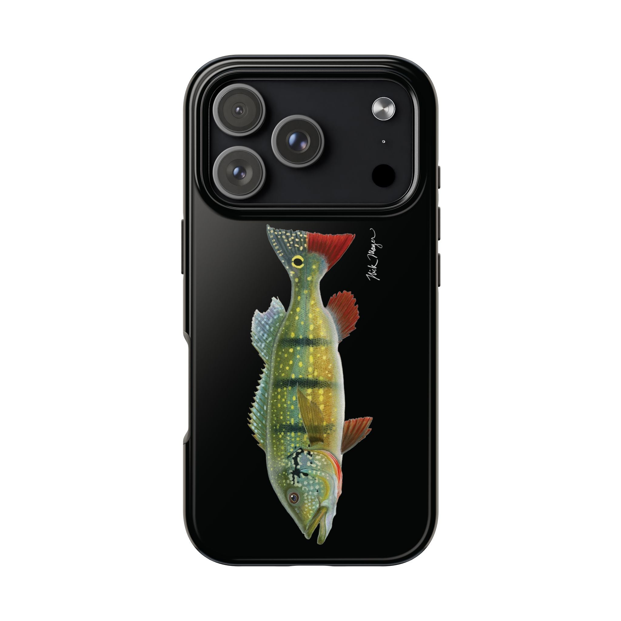 Peacock Bass Black iPhone Case
