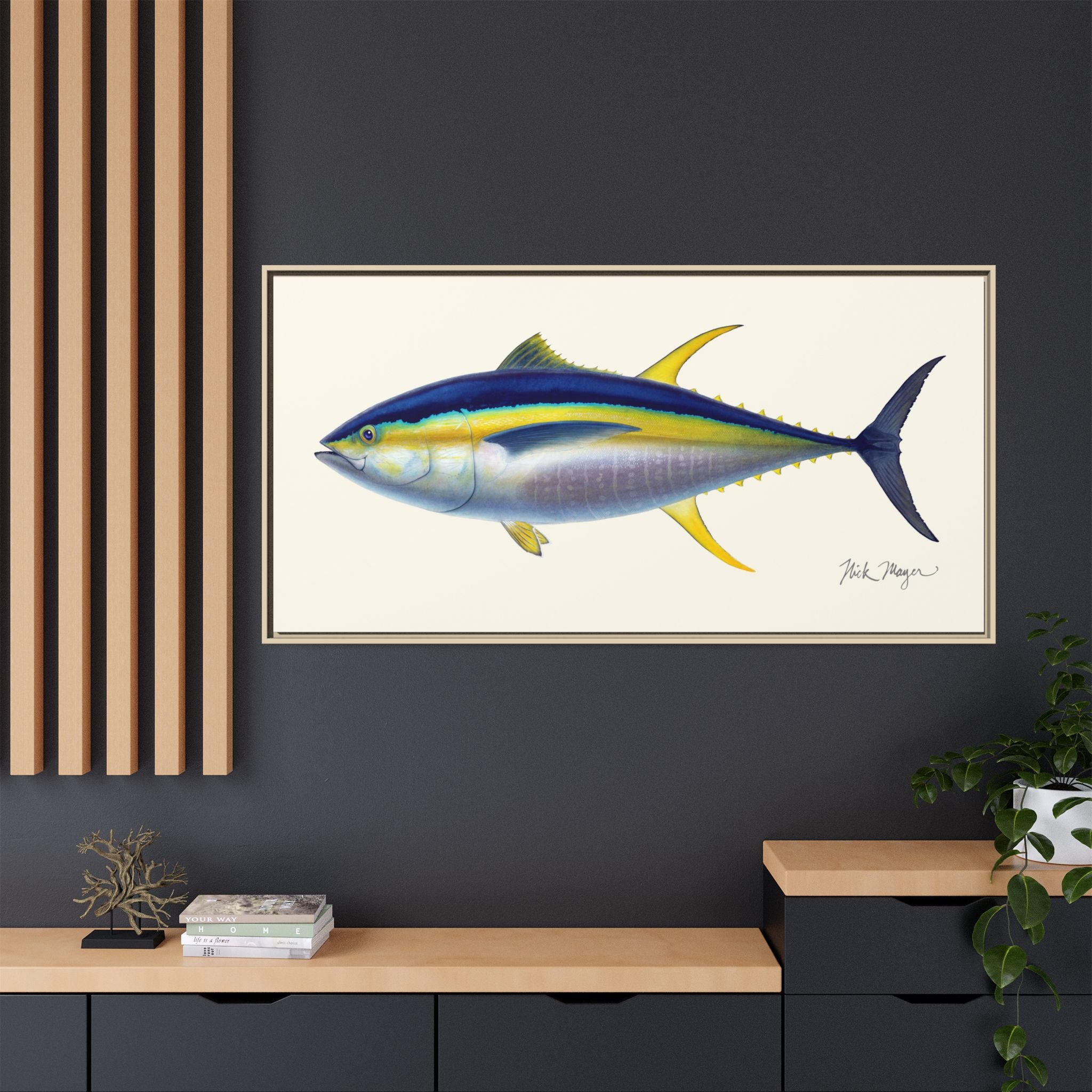 Yellowfin Tuna Framed Canvas Print Printify