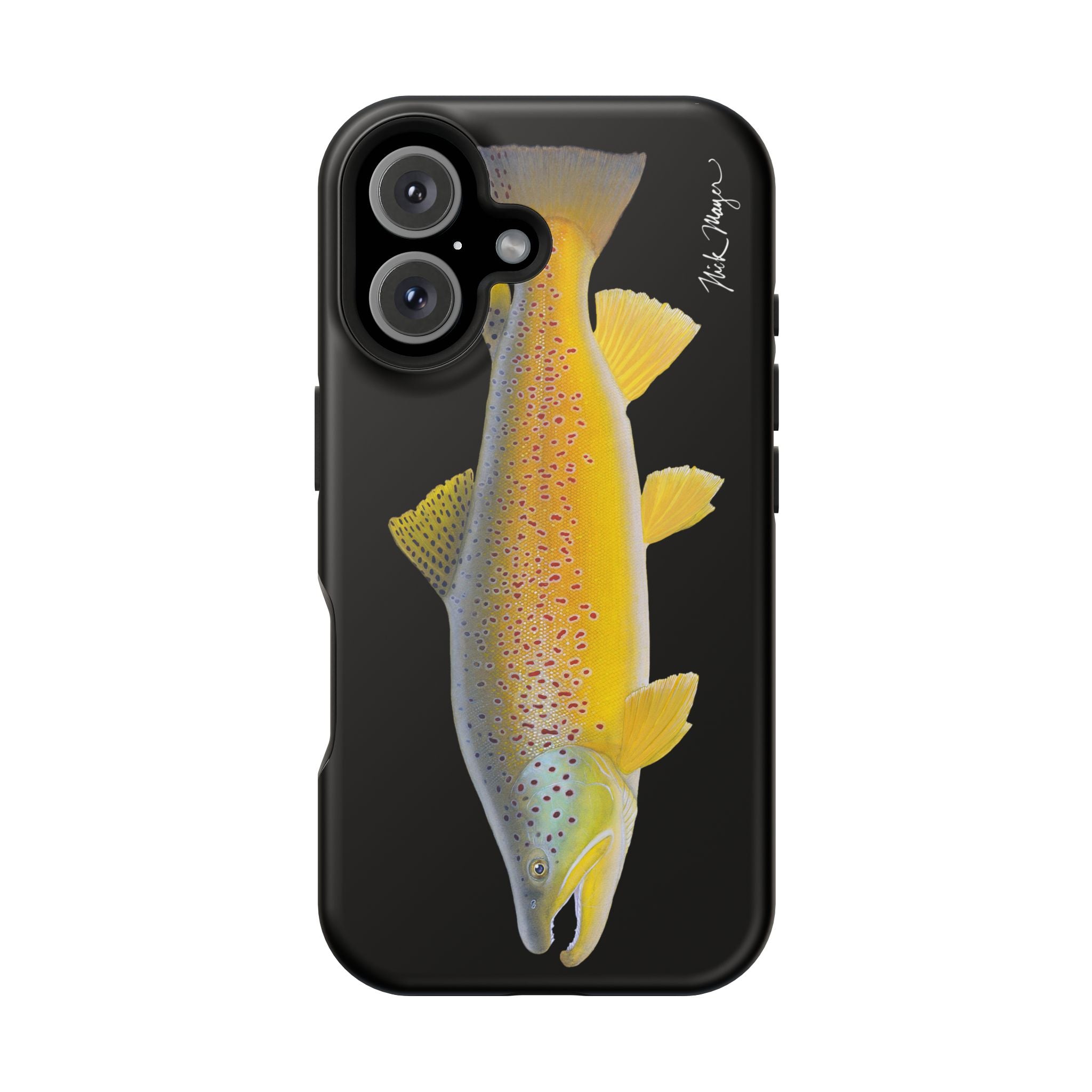Brown Trout 3 Black MagSafe iPhone Case