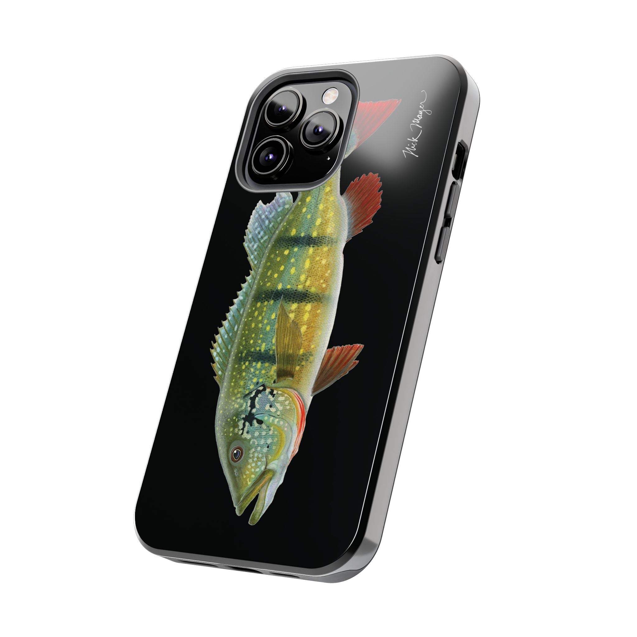 Peacock Bass Black iPhone Case
