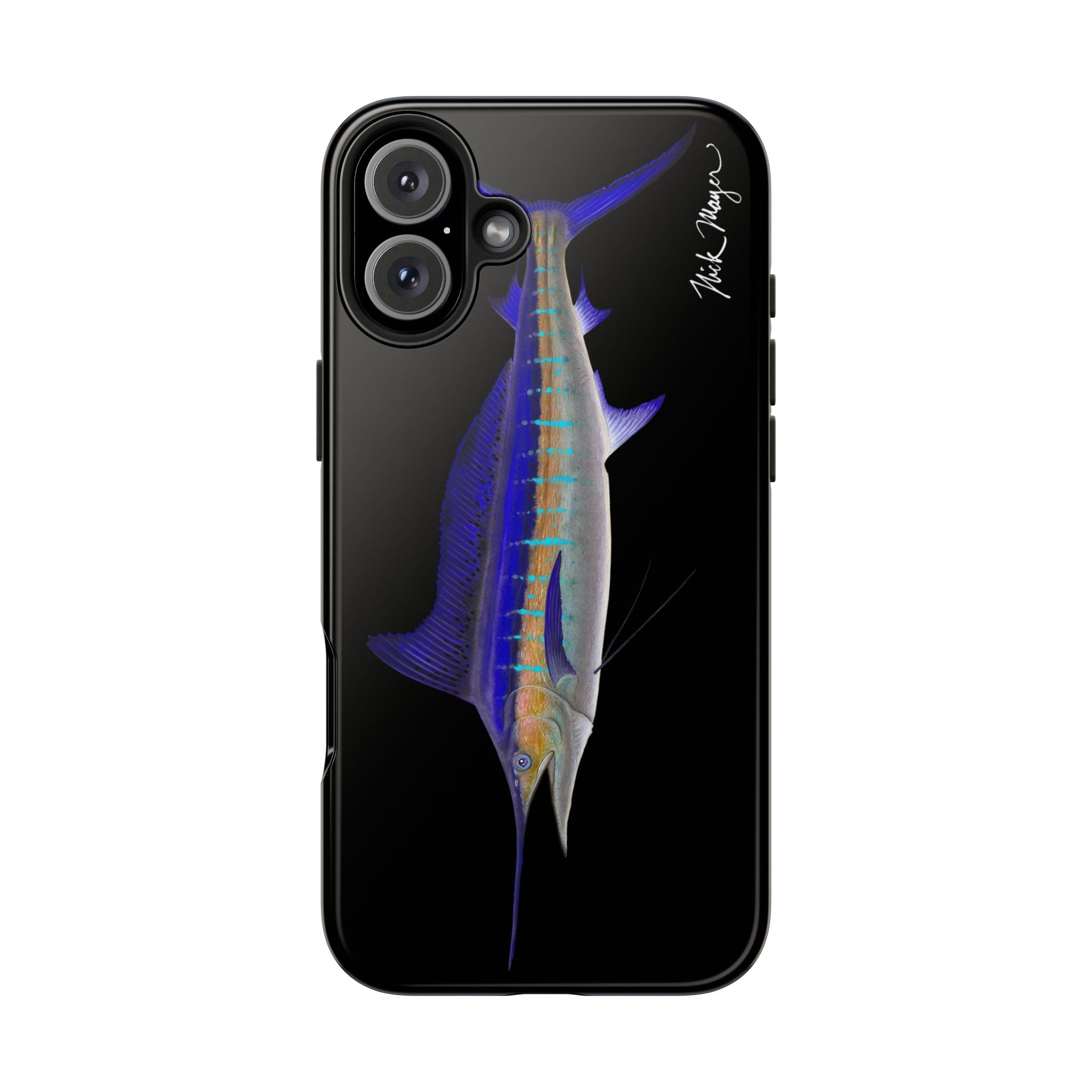 Striped Marlin Black Phone Case (iPhone)