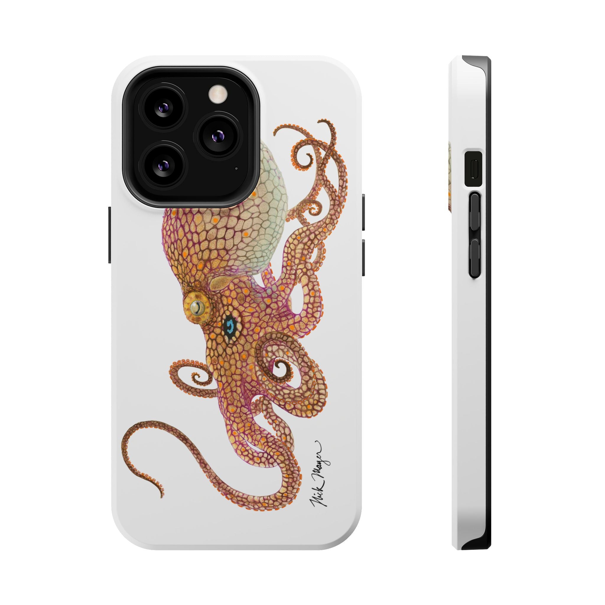 Two Spot Octopus MagSafe White iPhone Case