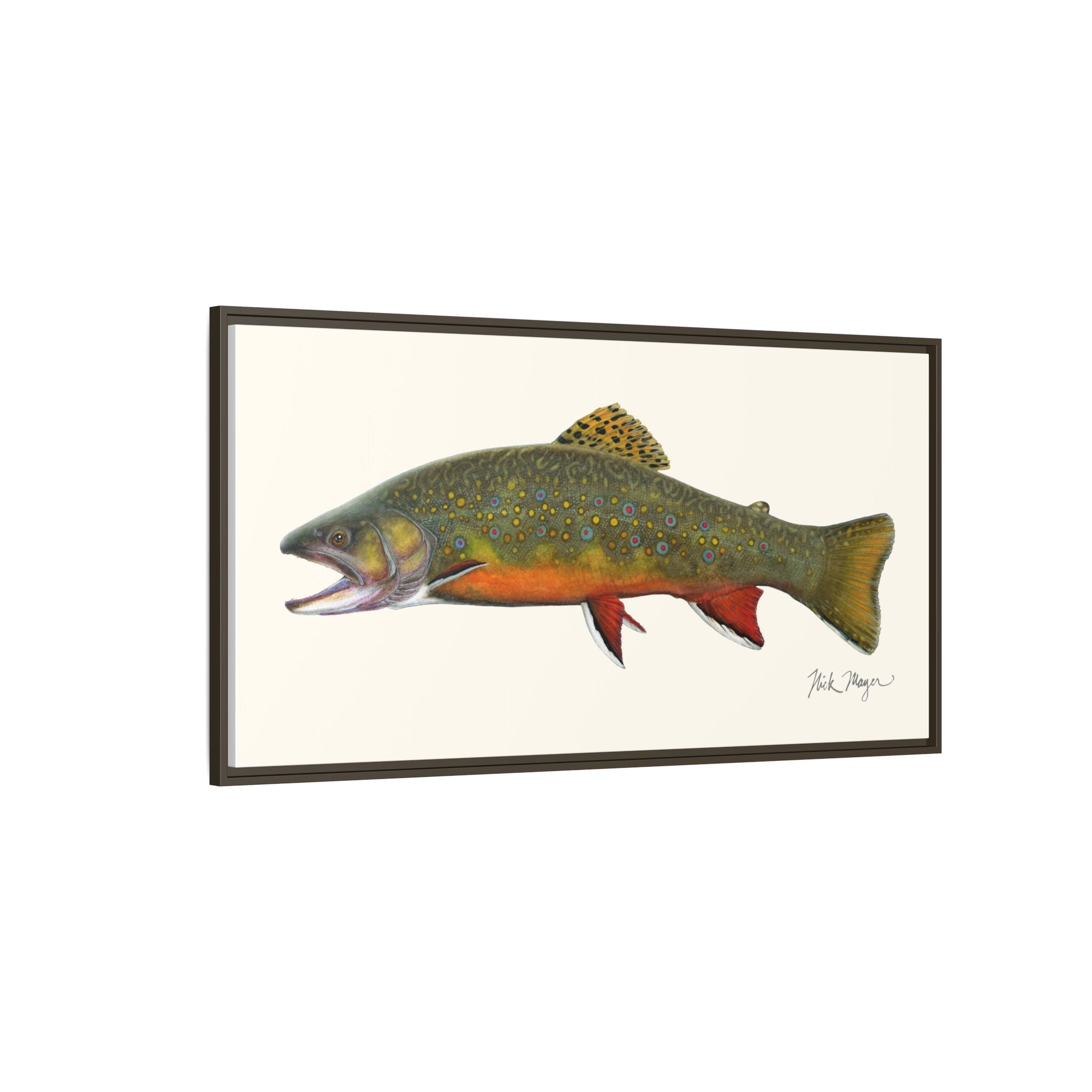Beaver Pond Brook Trout Framed Canvas Print Printify