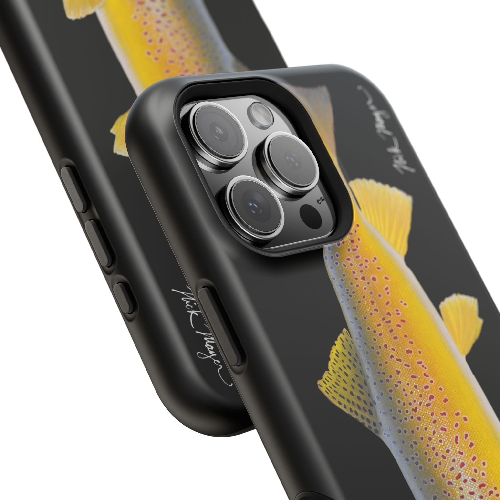 Brown Trout 3 Black MagSafe iPhone Case