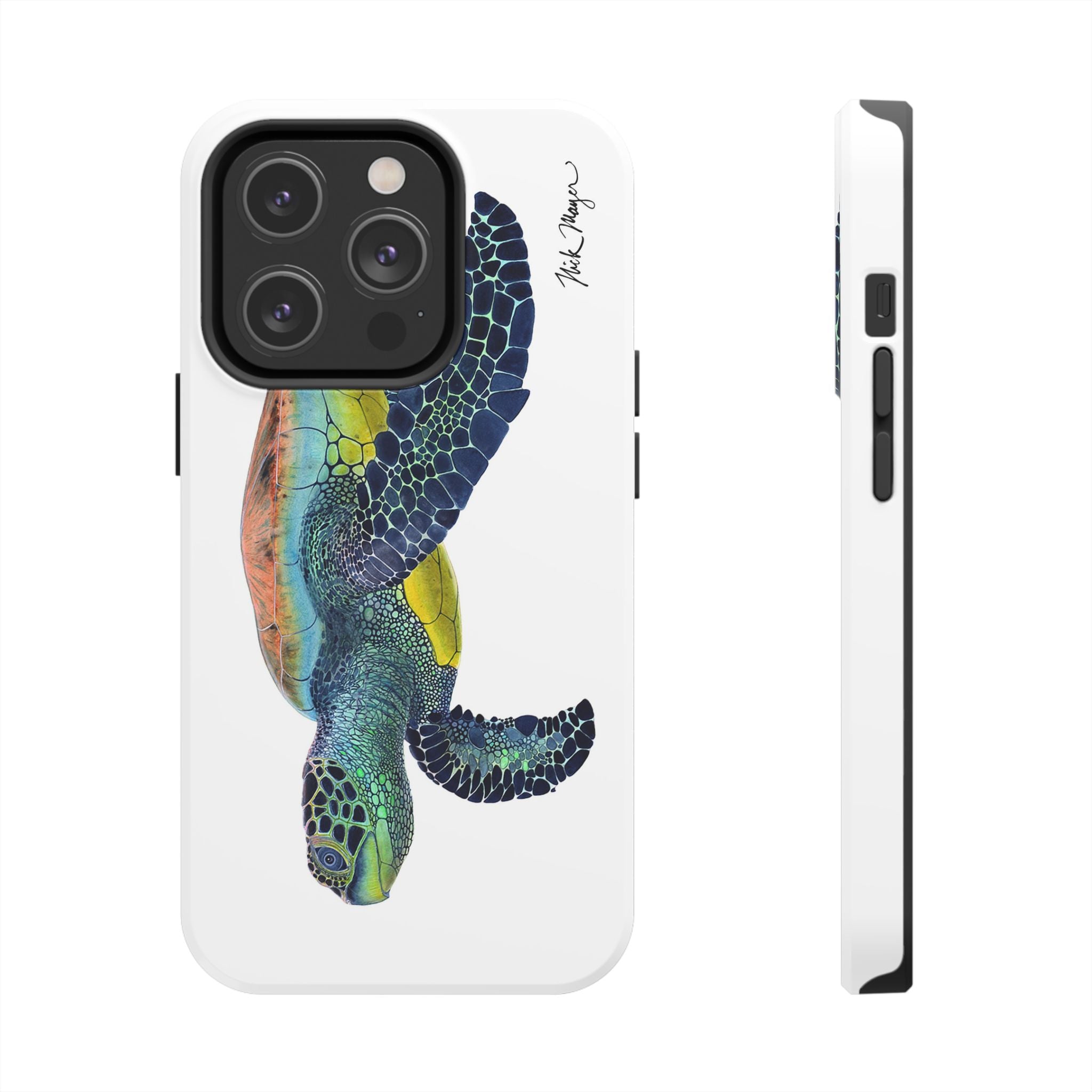 Green Sea Turtle II White Phone Case (iPhone)