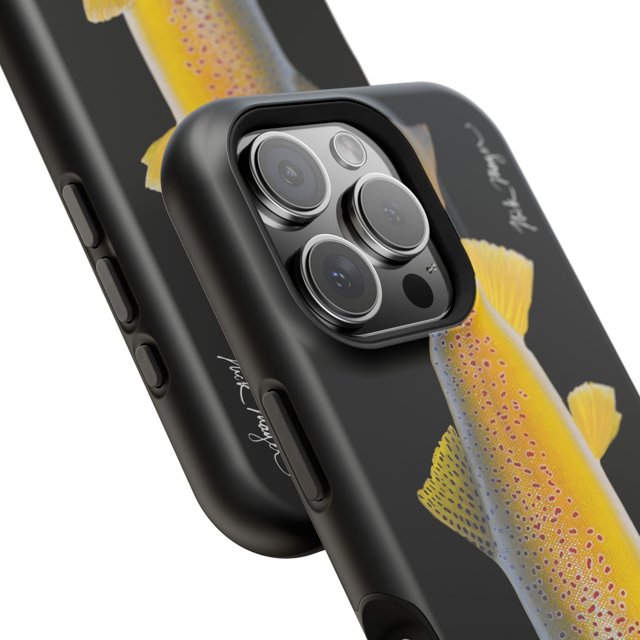 Brown Trout 3 Black MagSafe iPhone Case