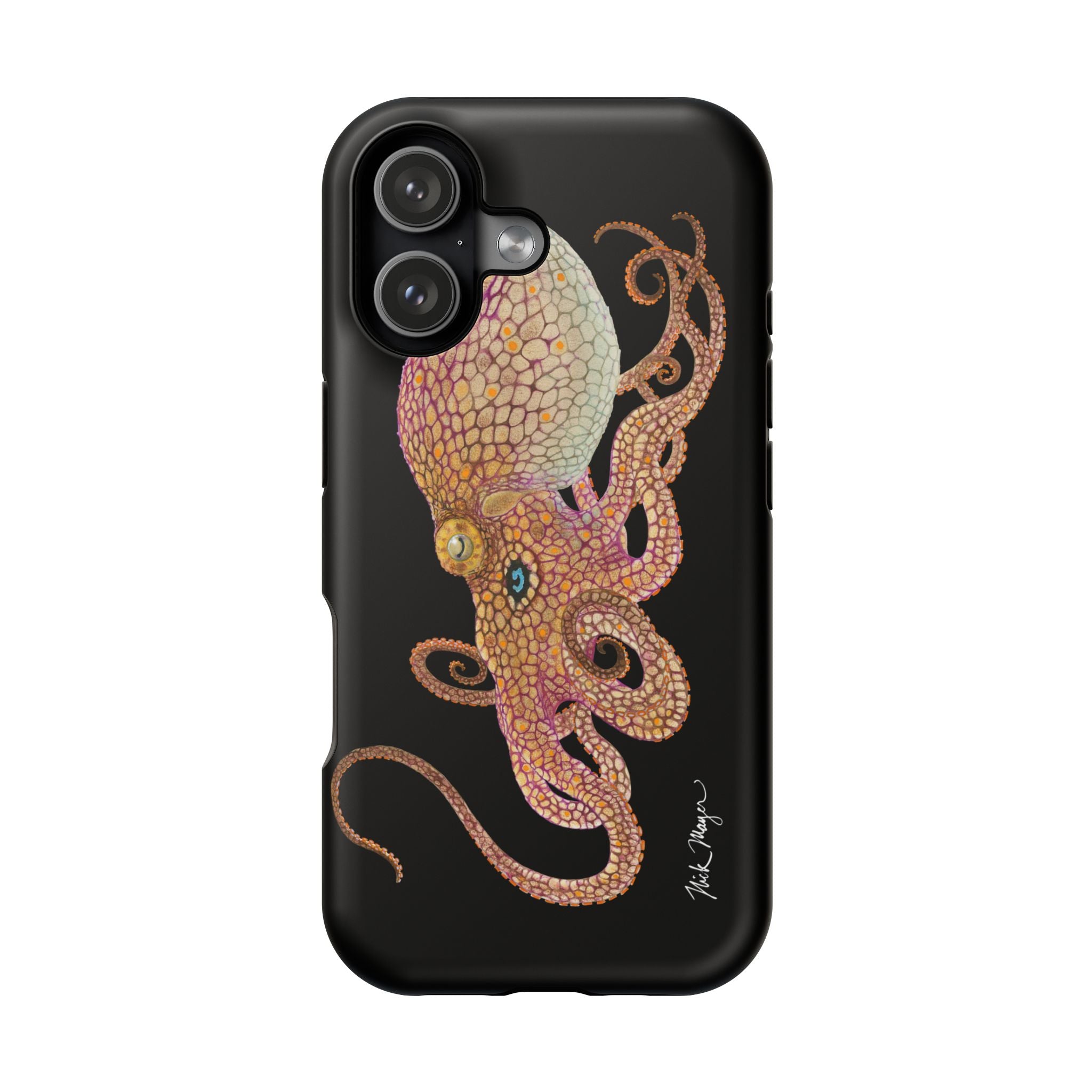 Two Spot Octopus MagSafe Black iPhone Case
