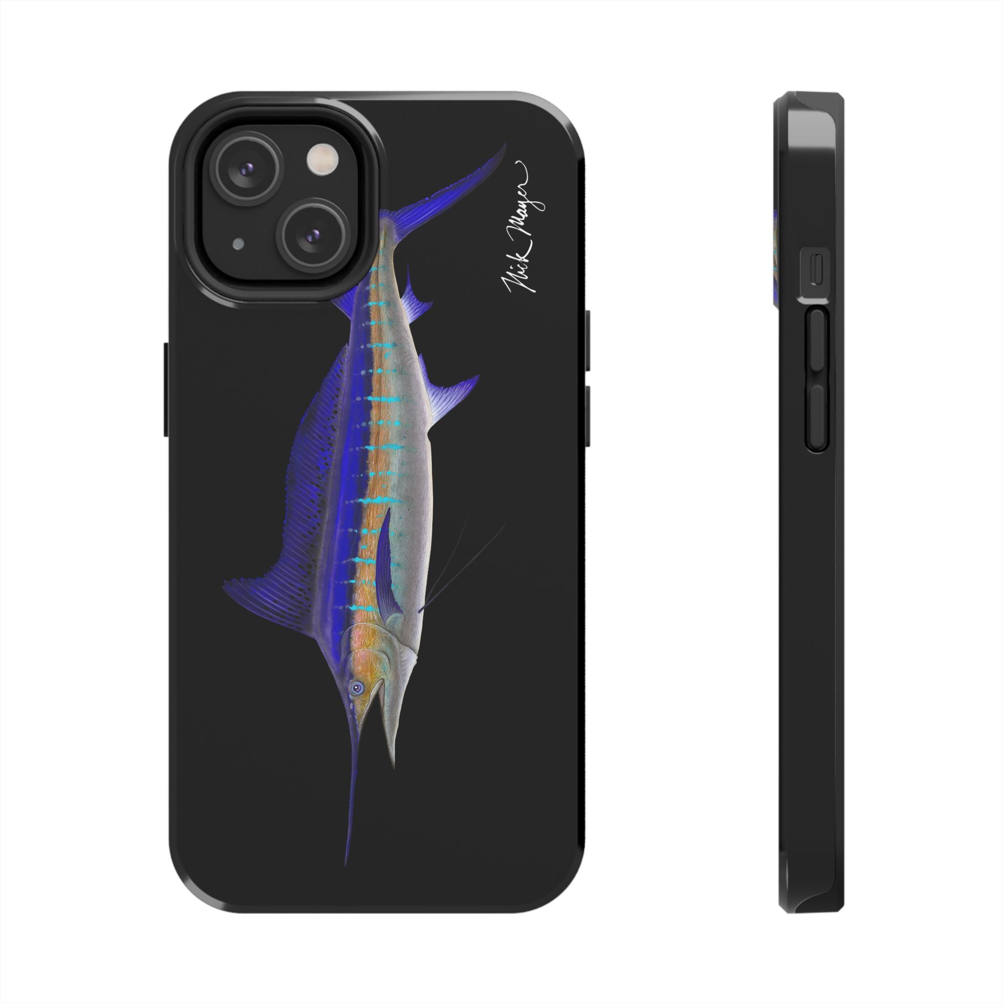 Striped Marlin Black Phone Case (iPhone)