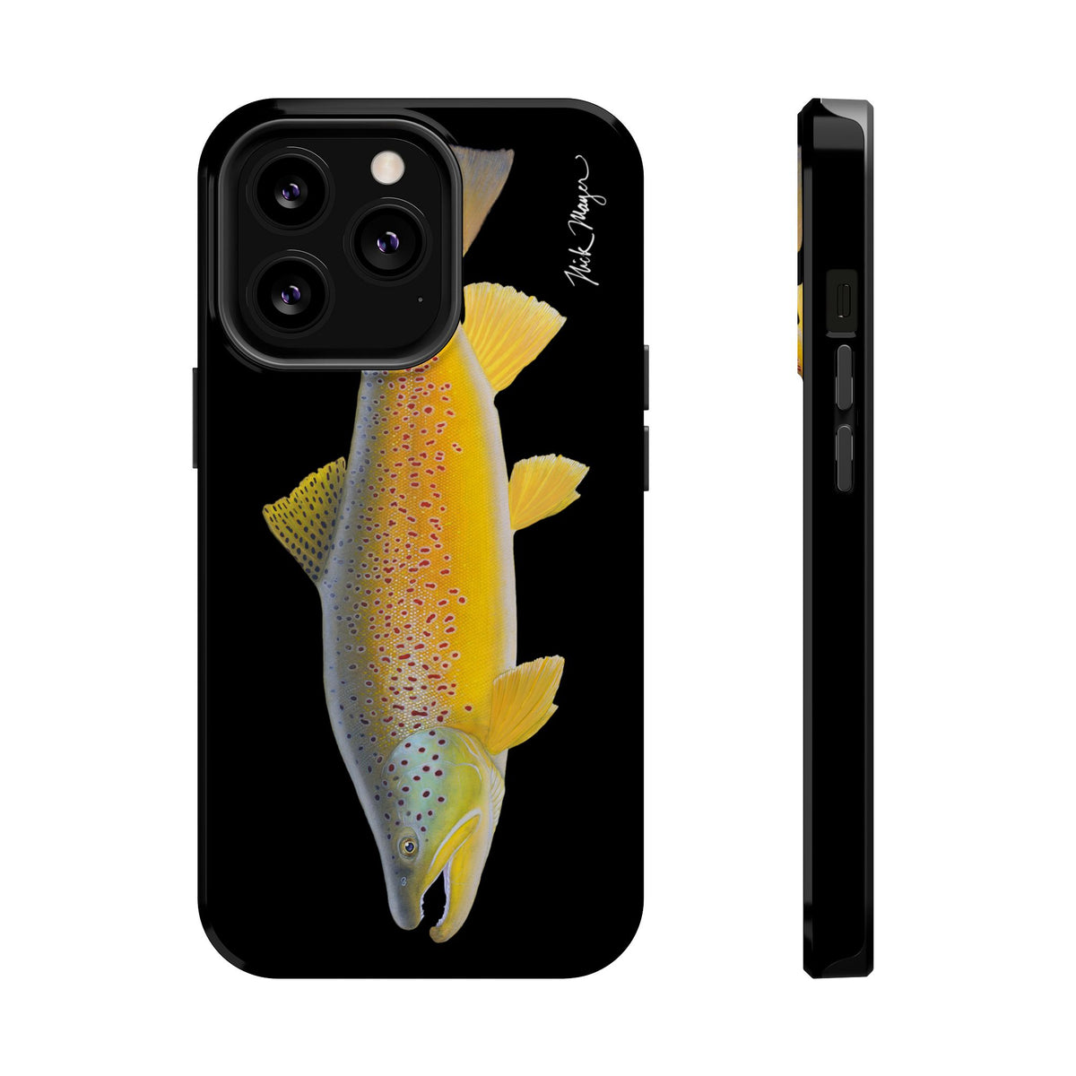 Brown Trout 3 Black MagSafe iPhone Case Printify