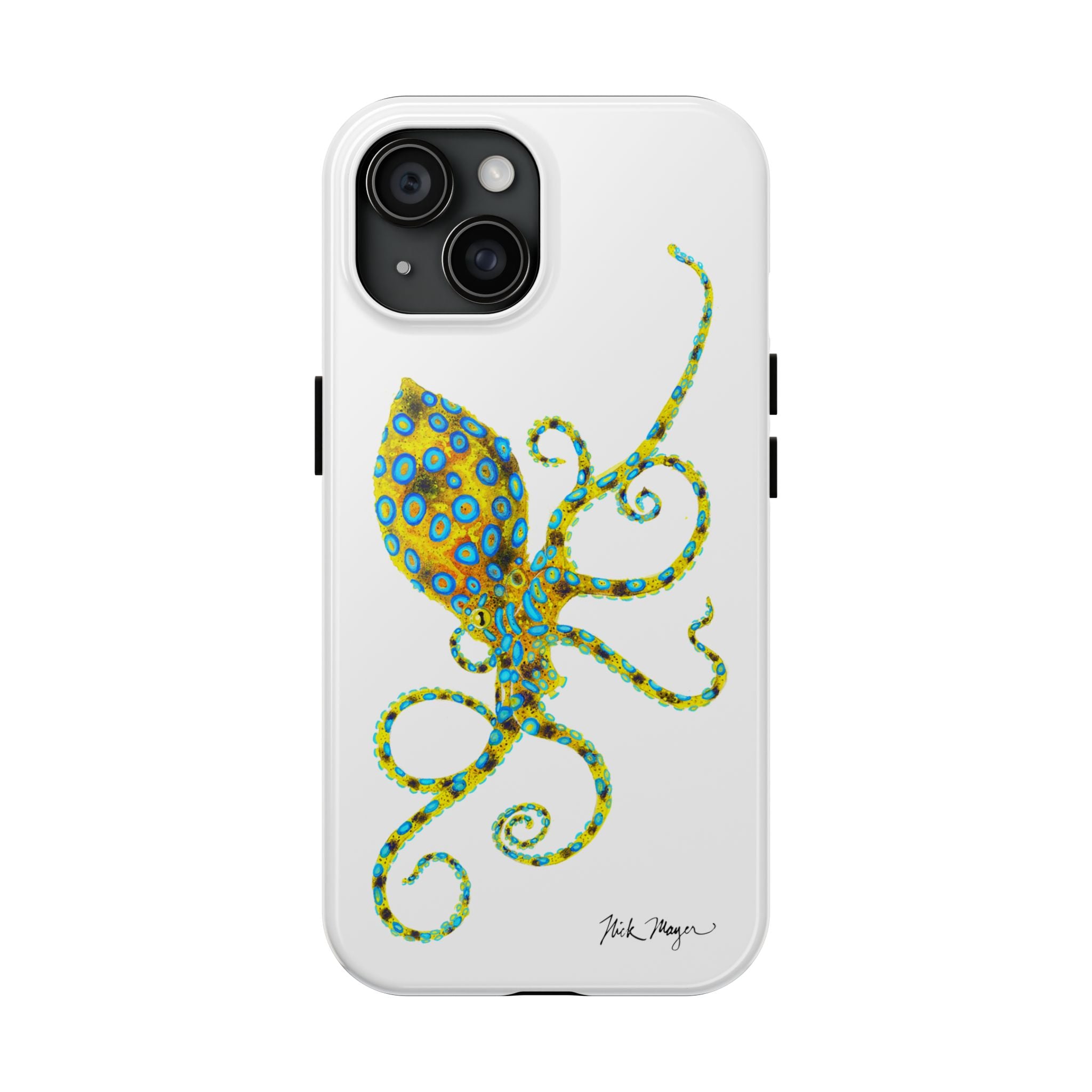 Blue Ringed Octopus White Phone Case (iPhone)