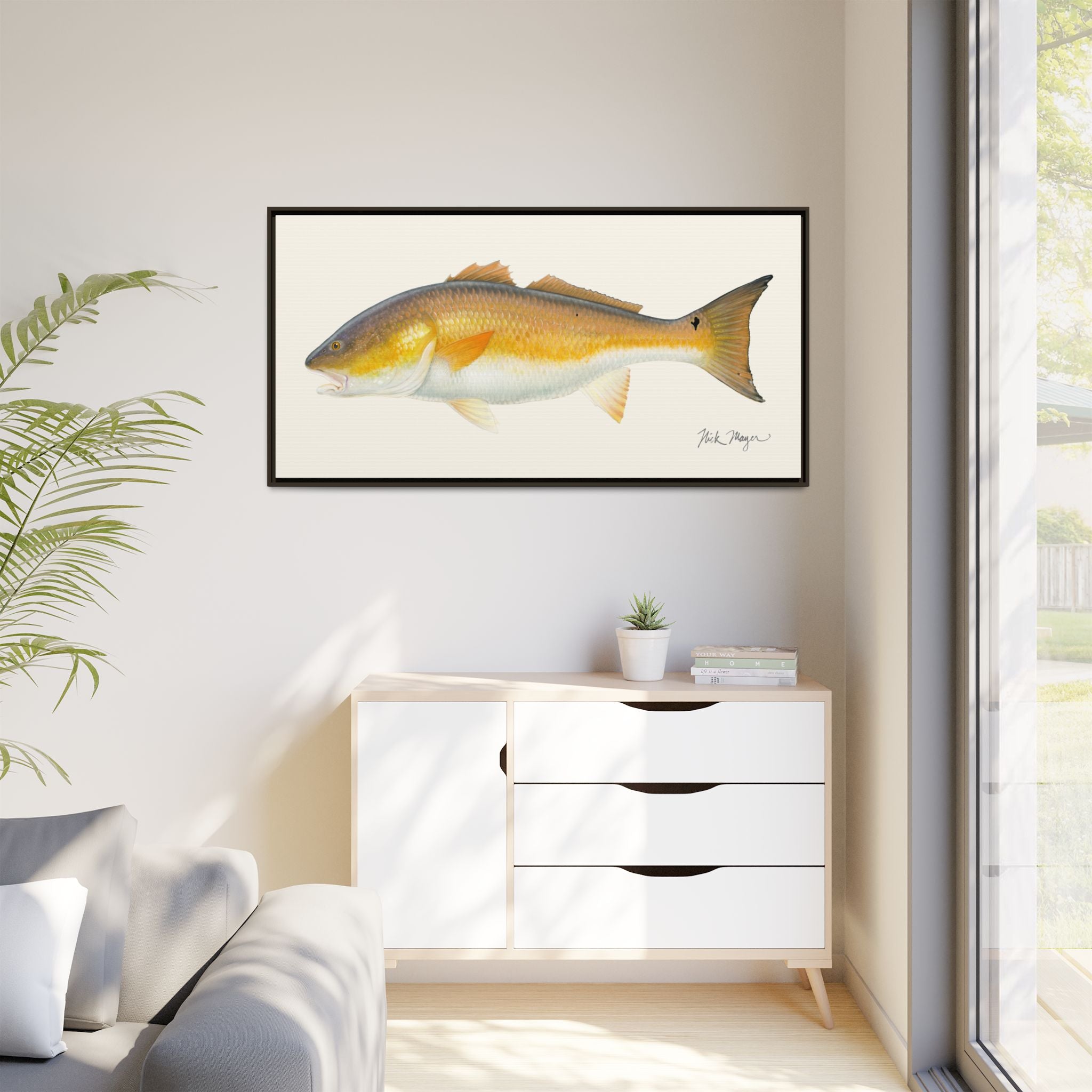 Bull Redfish Framed Canvas Print Printify