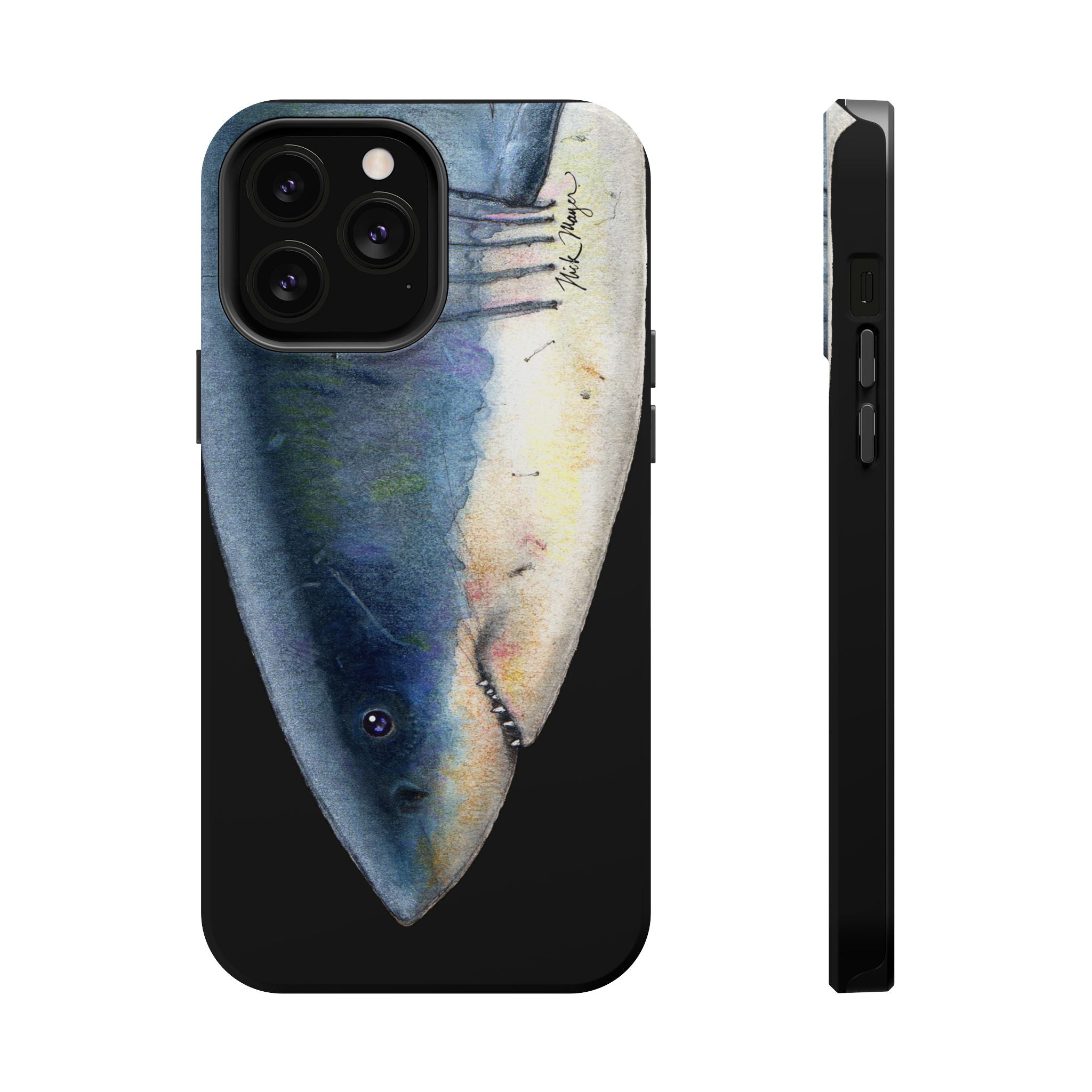 Great White Shark Face MagSafe Black iPhone Case
