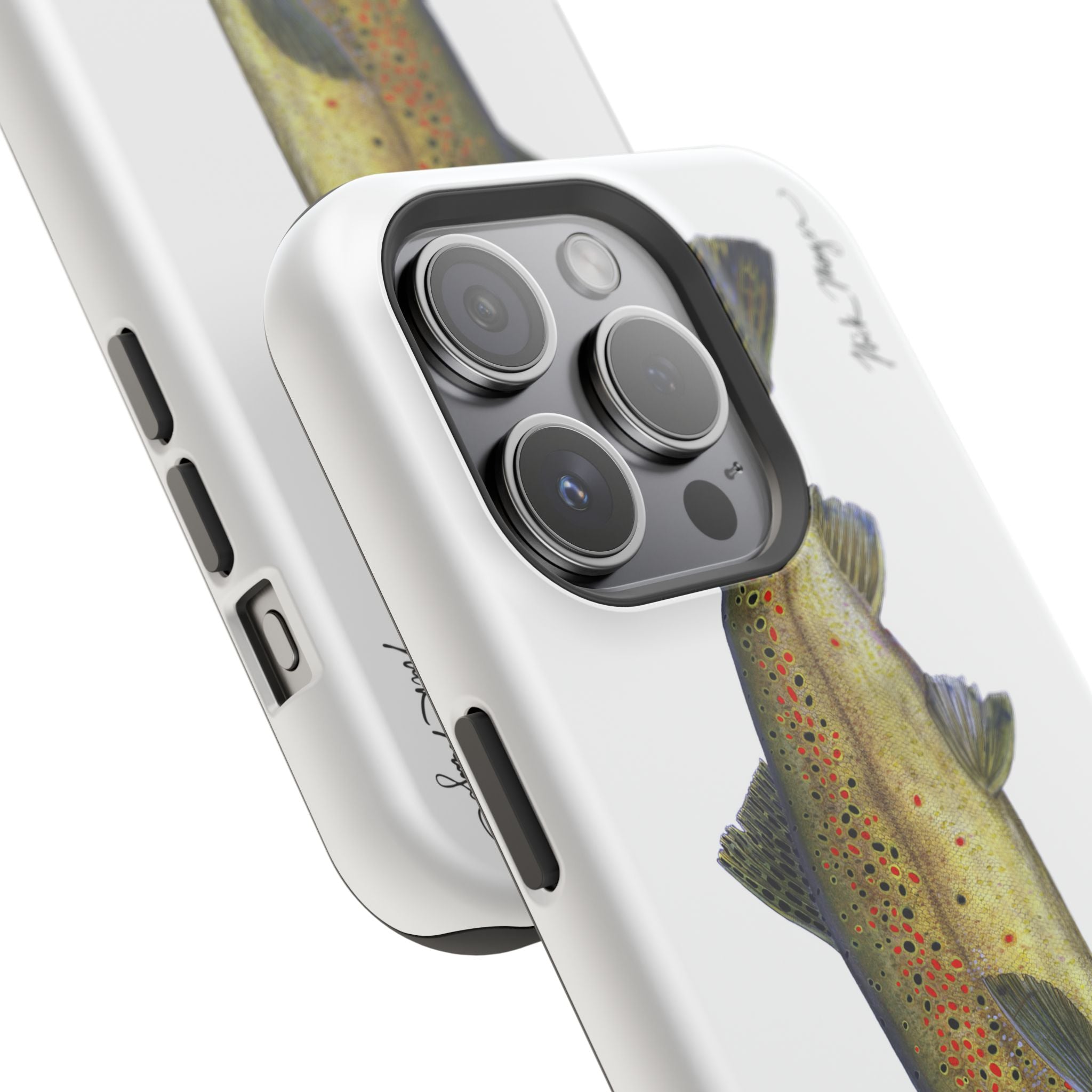 Brown Trout MagSafe White iPhone Case