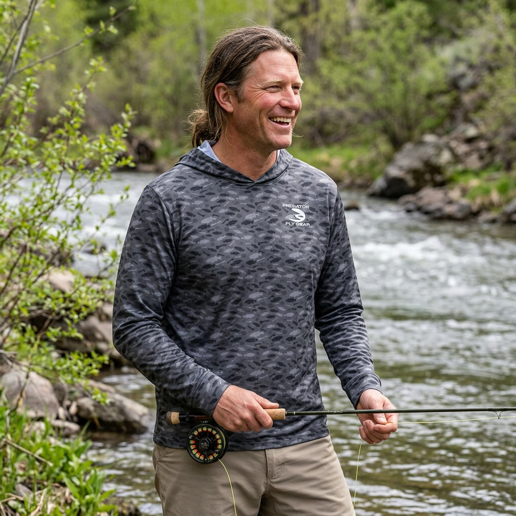 PFG Sun Protective Hoody - Bass Camo Grey