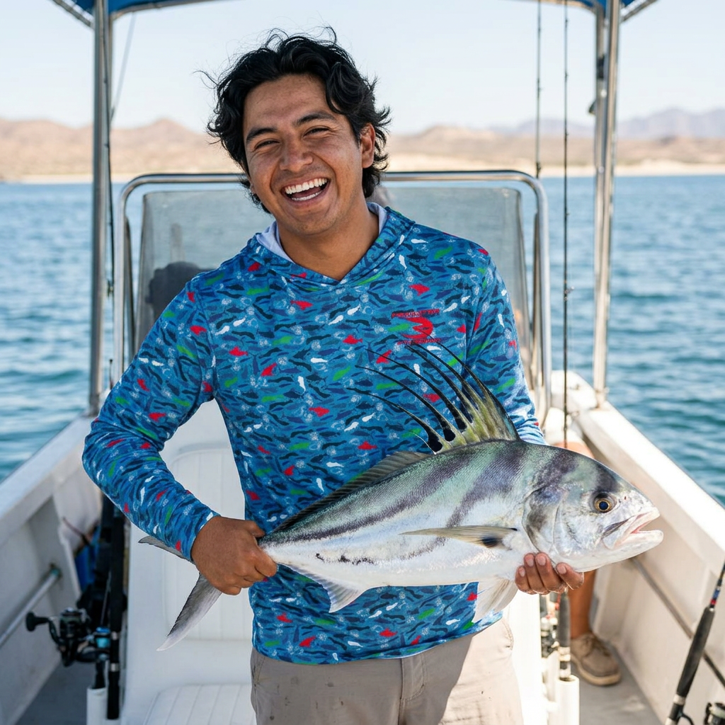 PFG Sun Protective Hoody - Baja Camo Flag Colors