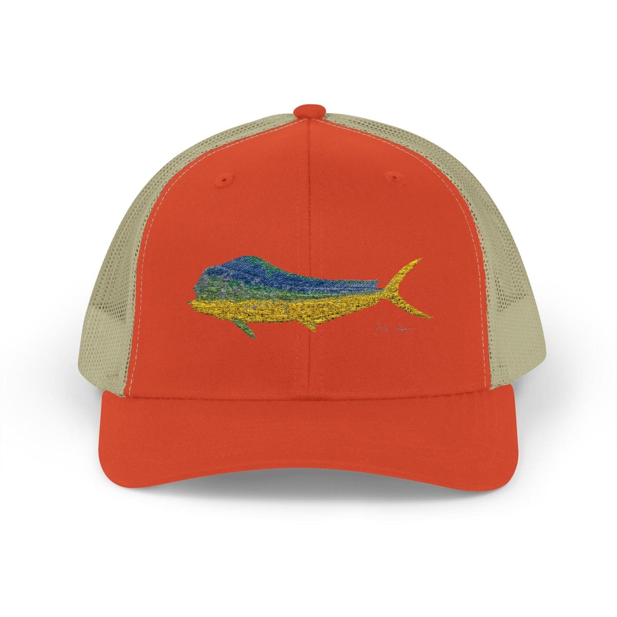 Bull Mahi Embroidered Snapback Trucker Hat Printify