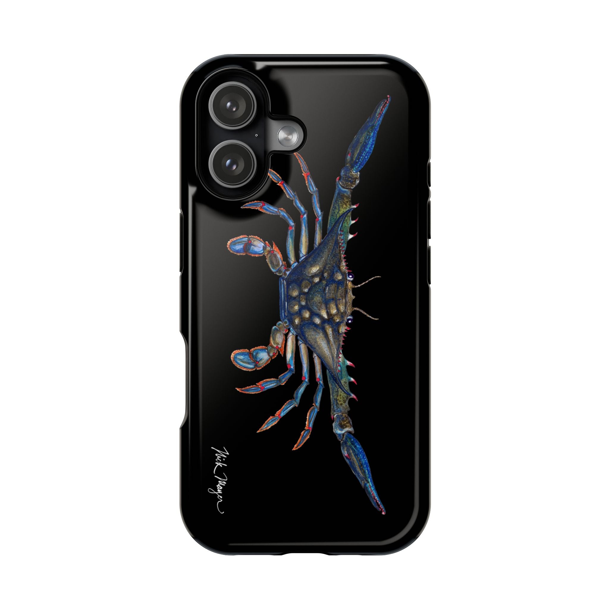 Blue Crab MagSafe Black iPhone Case