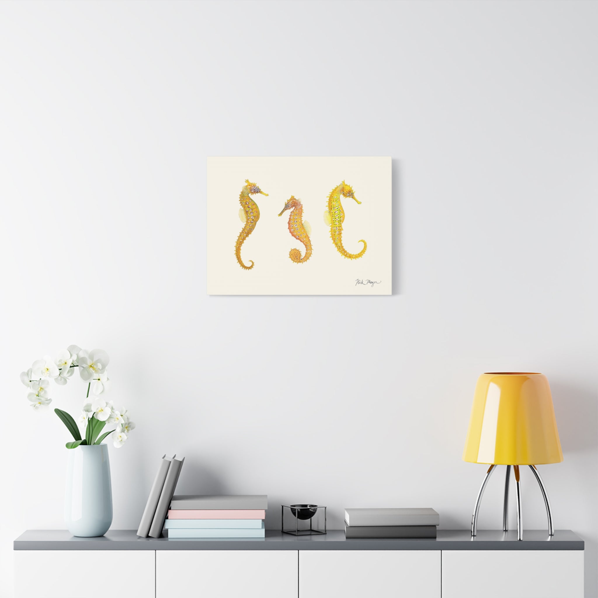 Giant Seahorse Trio Canvas Print