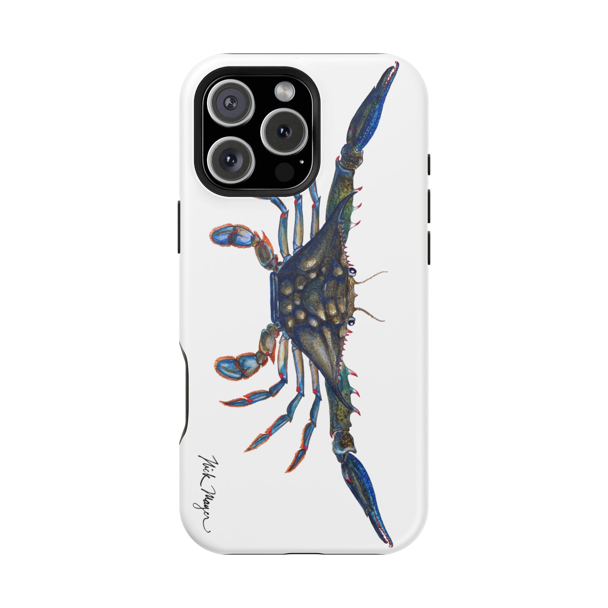 Blue Crab MagSafe White iPhone Case