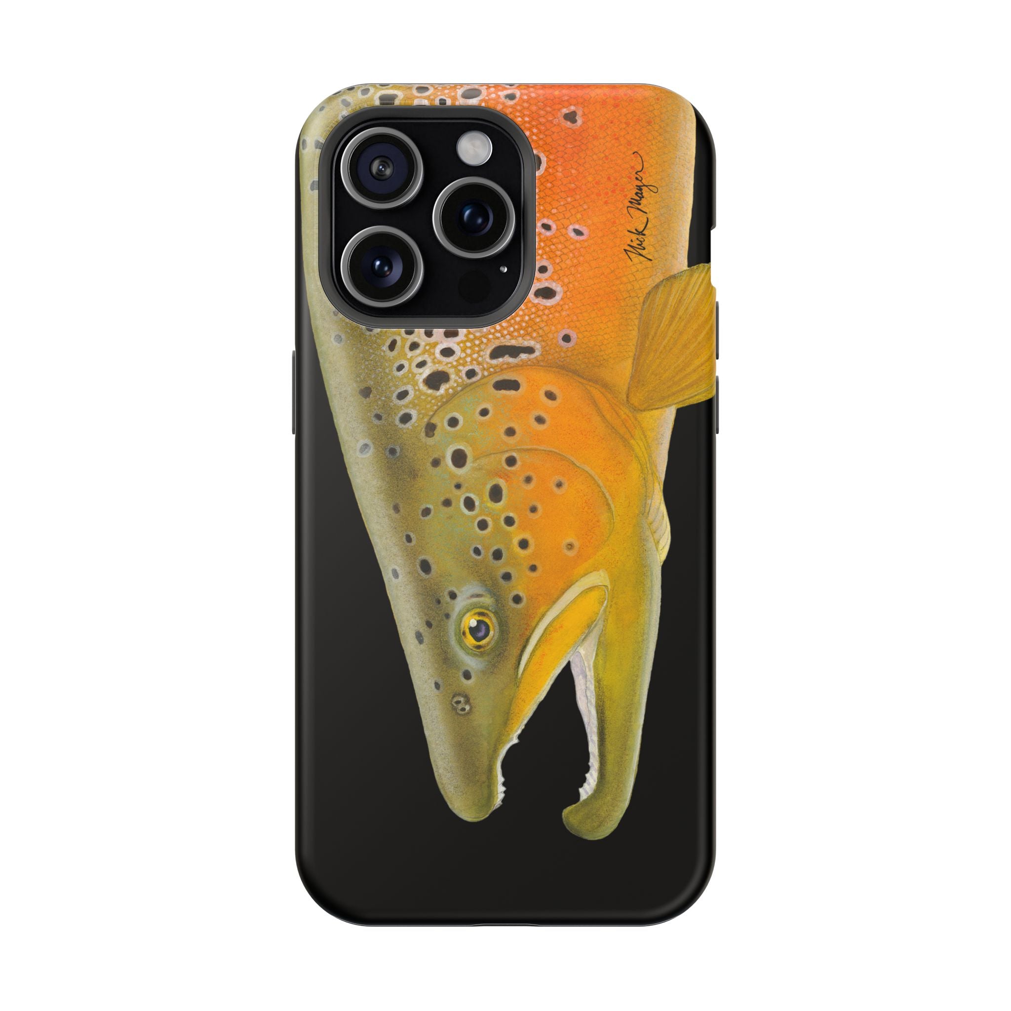 Brown Trout 2 Black MagSafe iPhone Case