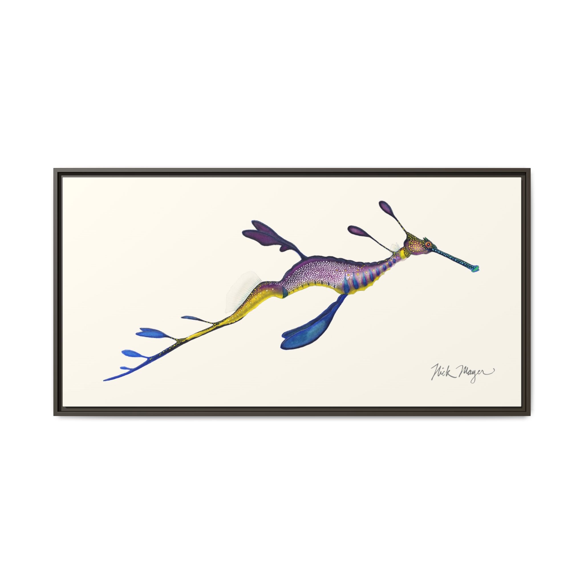 Weedy Sea Dragon Framed Canvas Print Printify