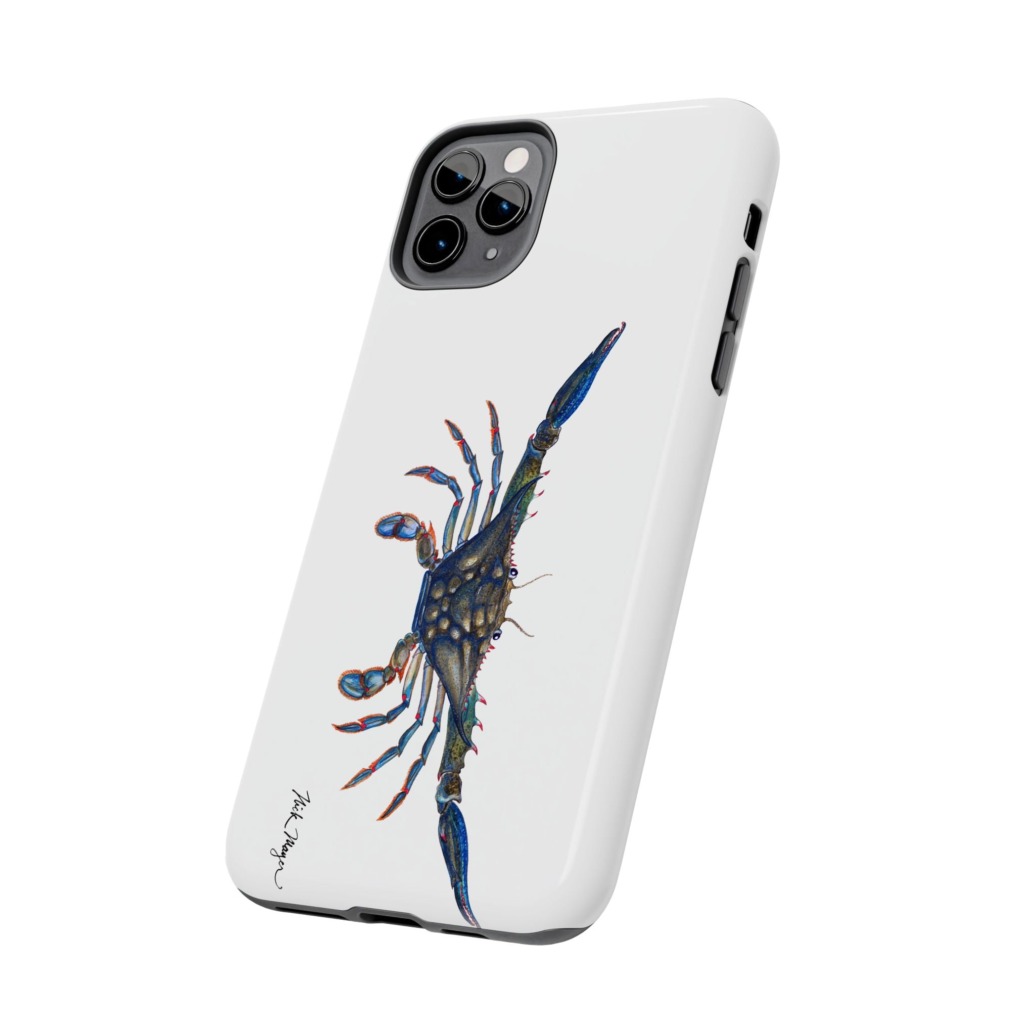 Blue Crab White Phone Case (iPhone)