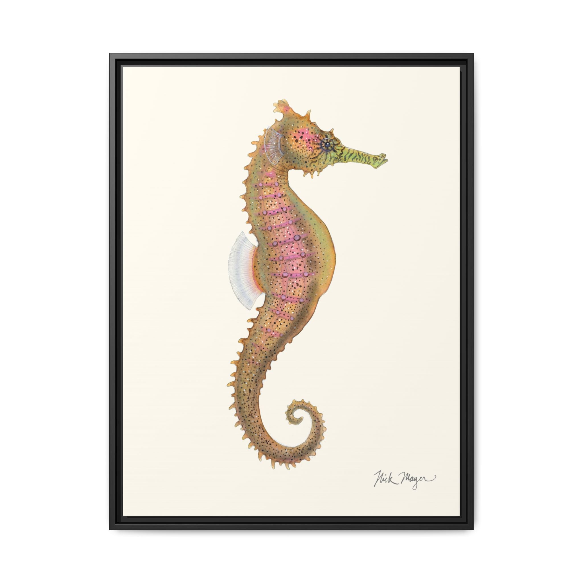 Estuary Seahorse Framed Canvas Print Printify