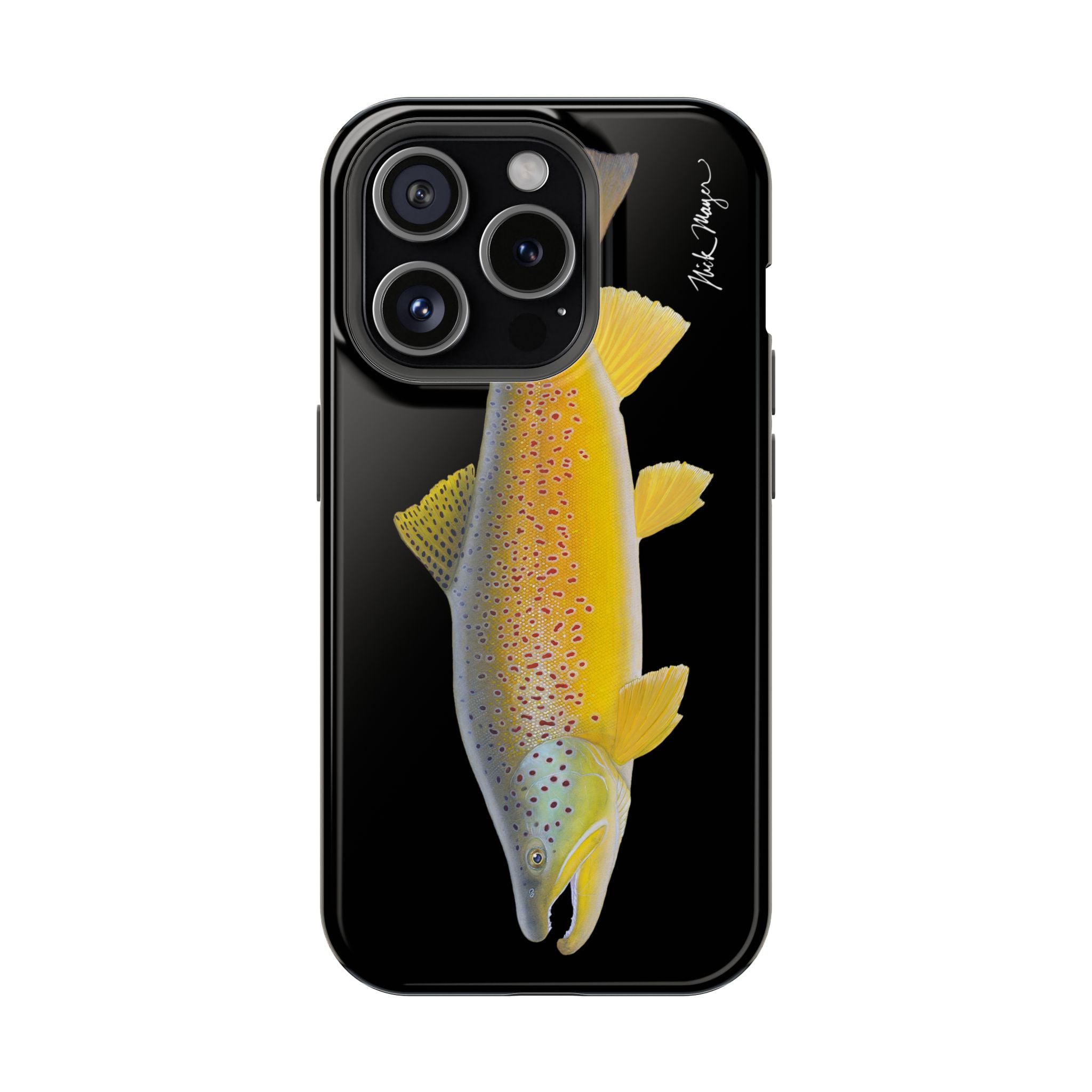 Brown Trout 3 Black MagSafe iPhone Case