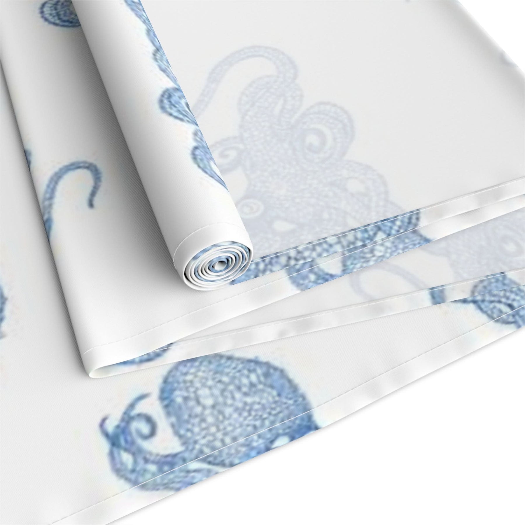 Blue Octopus Cotton Table Runner