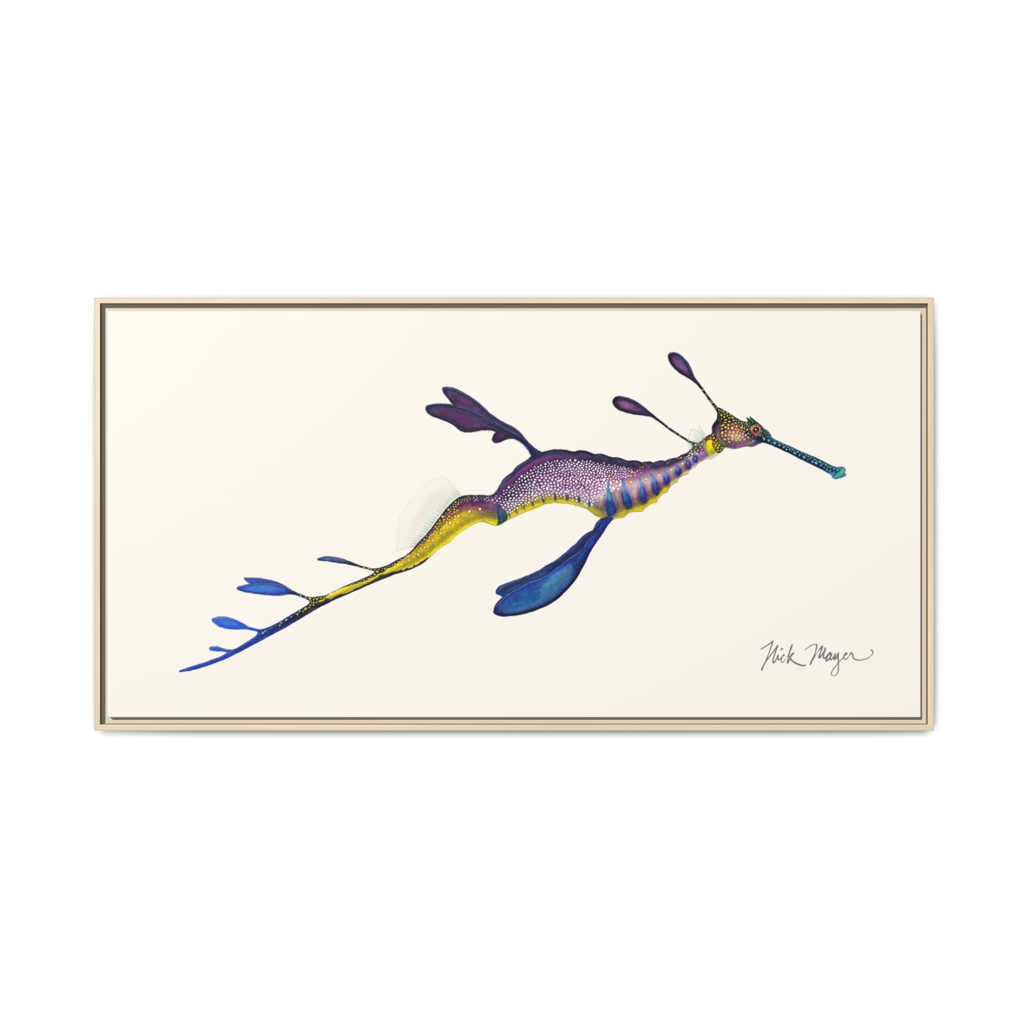 Weedy Sea Dragon Framed Canvas Print Printify