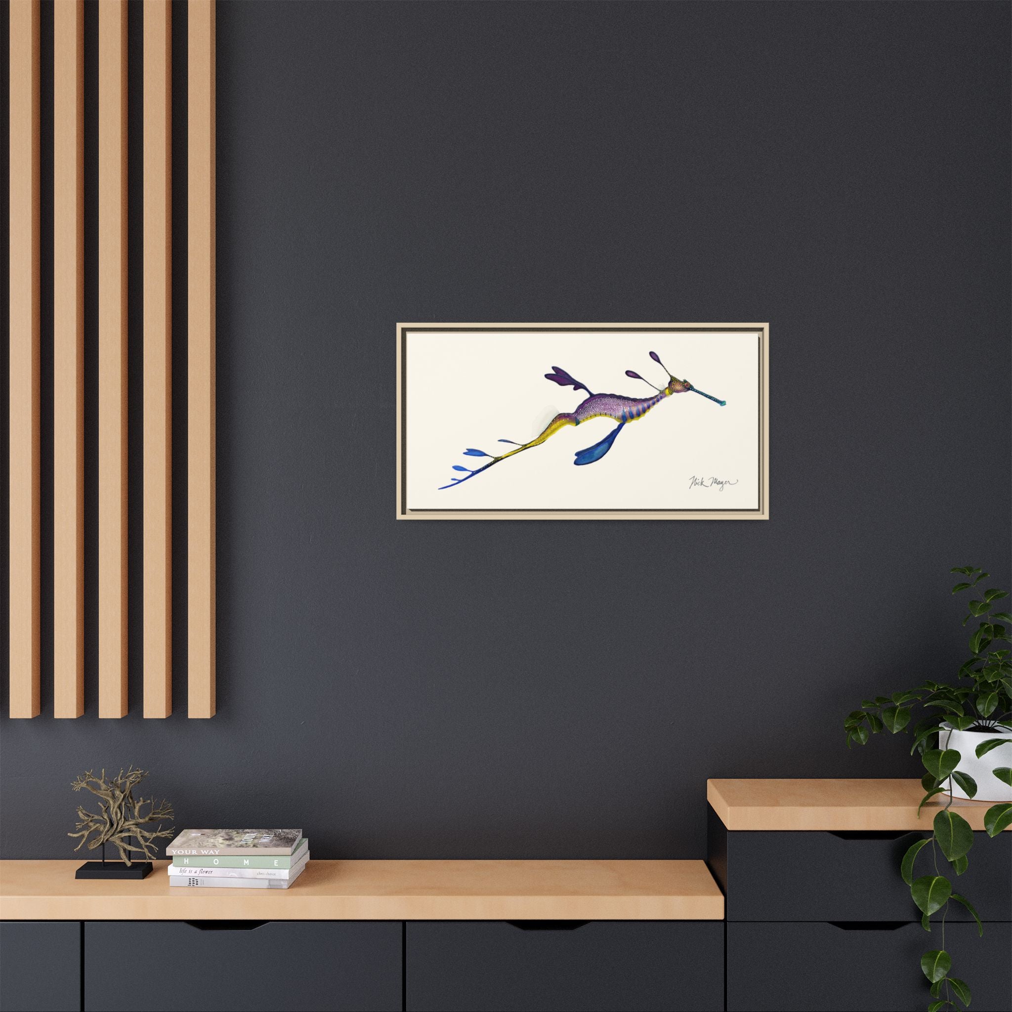 Weedy Sea Dragon Framed Canvas Print Printify