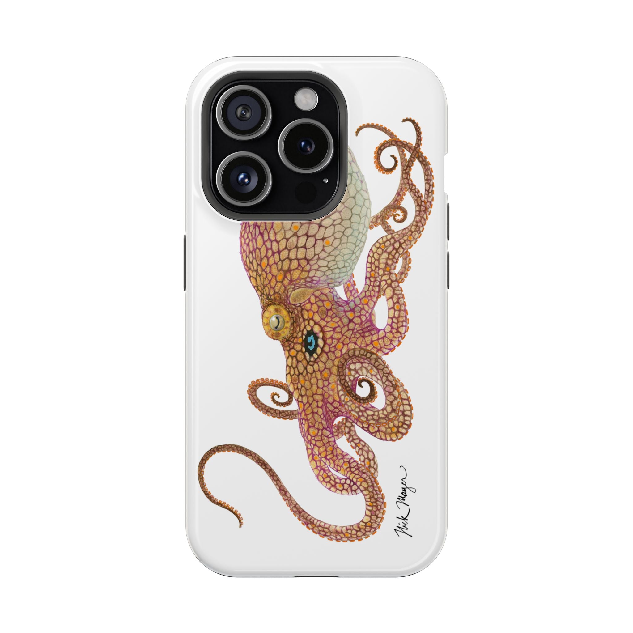 Two Spot Octopus MagSafe White iPhone Case