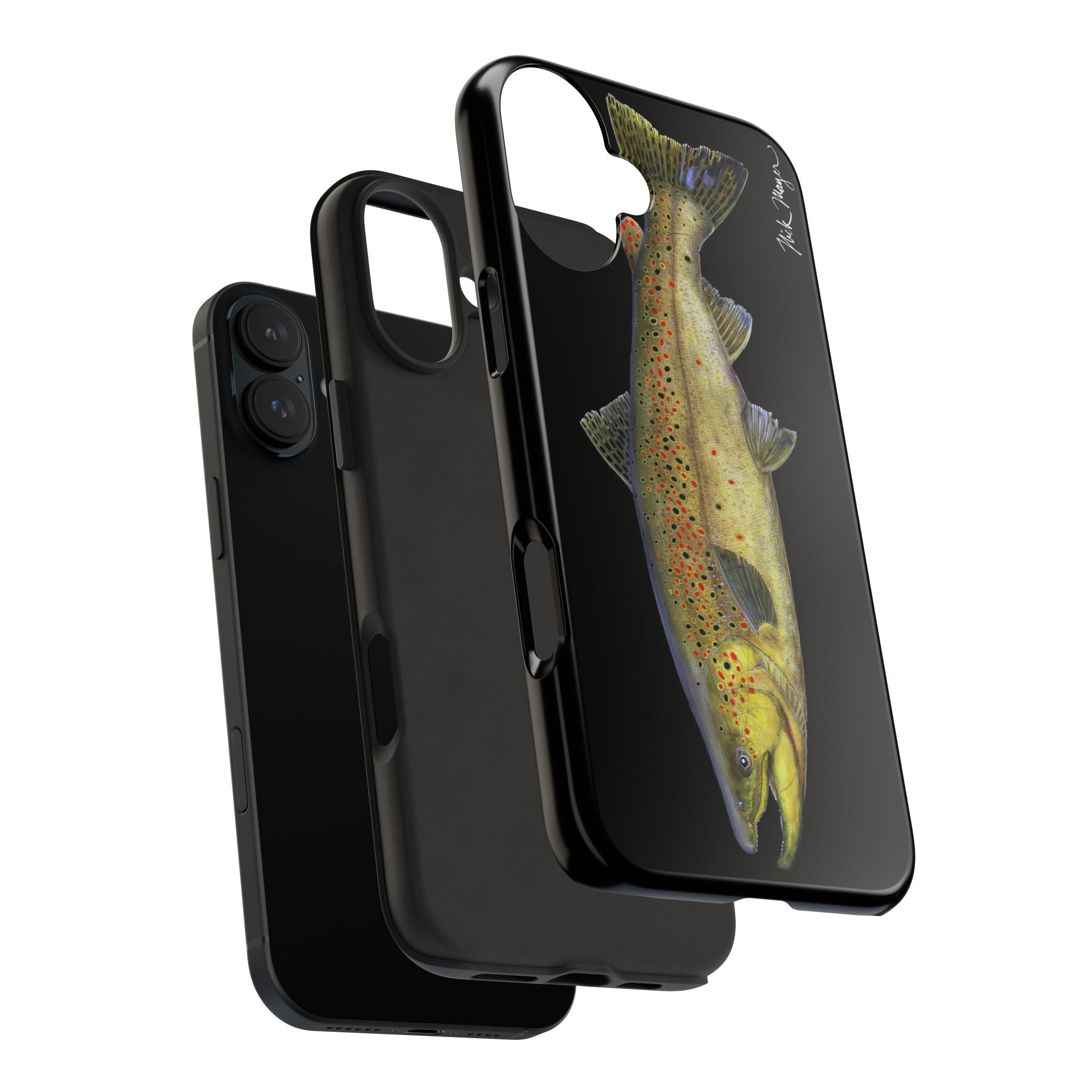 Brown Trout Black Phone Case (iPhone)