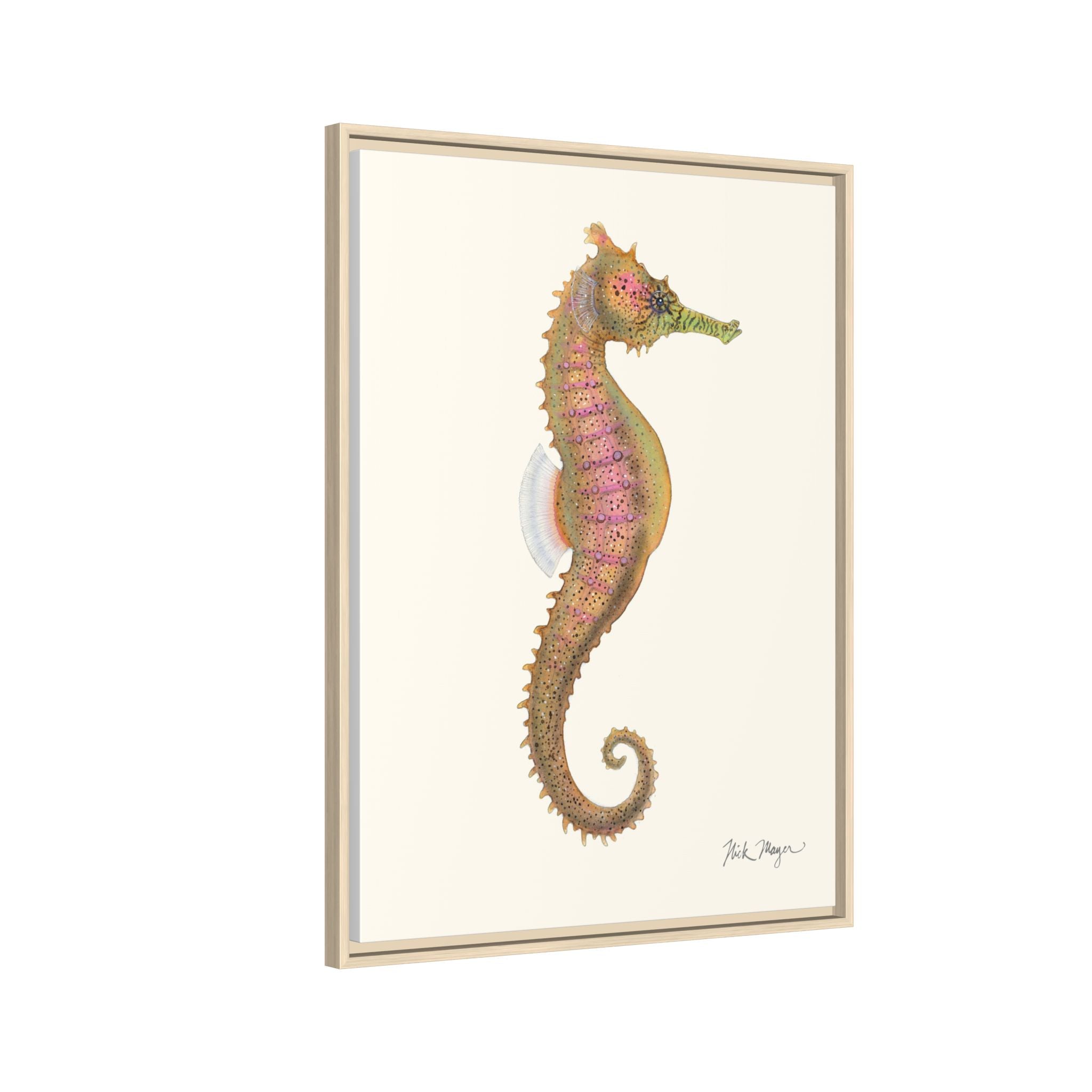 Estuary Seahorse Framed Canvas Print Printify