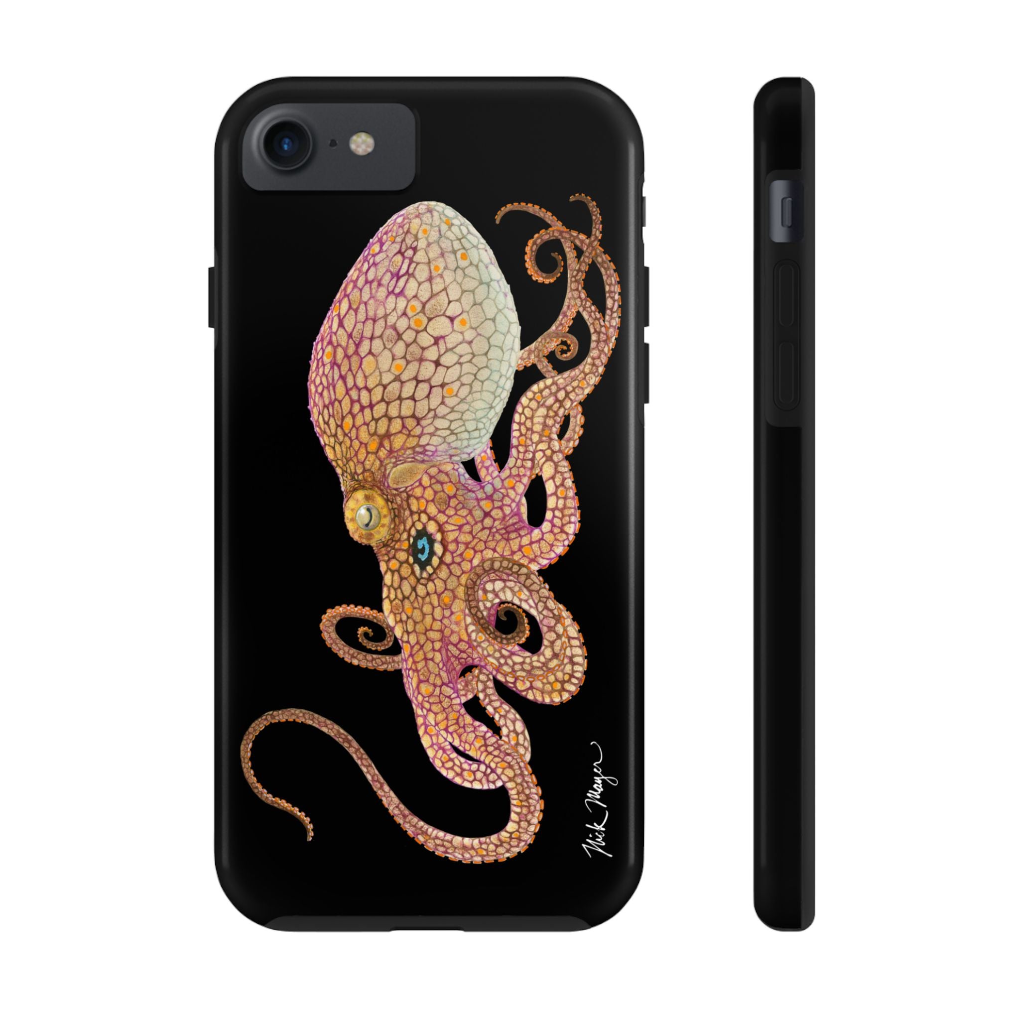 Two Spot Octopus Black Phone Case (iPhone)