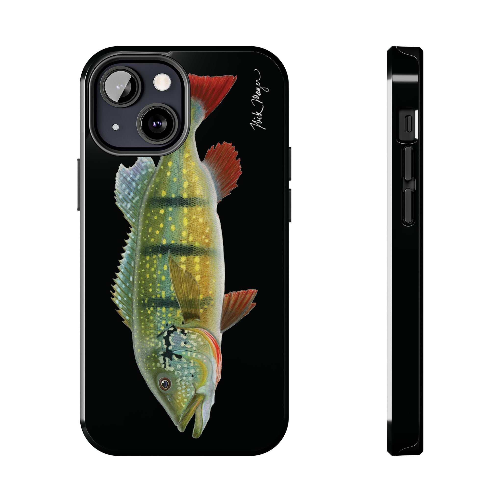 Peacock Bass Black iPhone Case