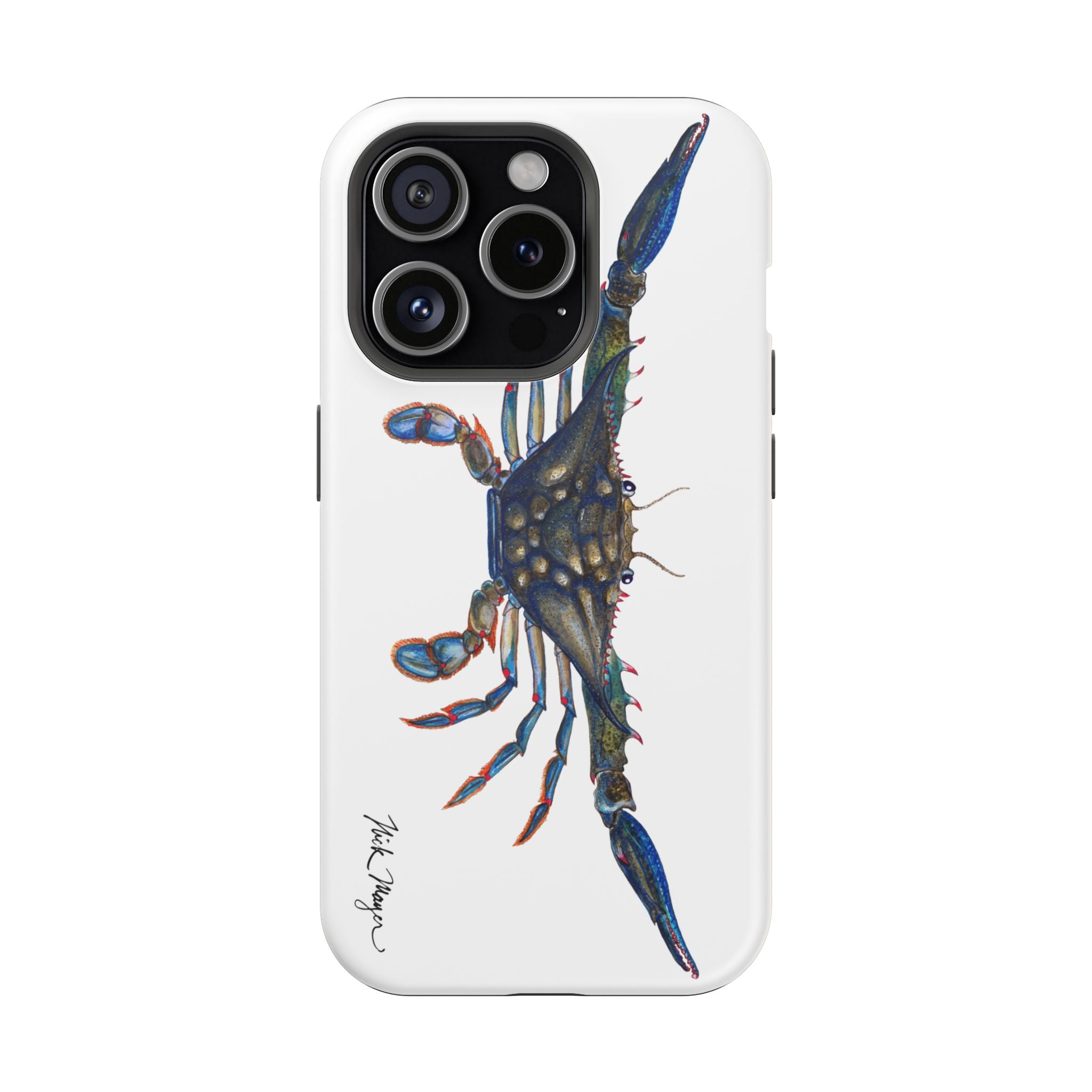 Blue Crab MagSafe White iPhone Case